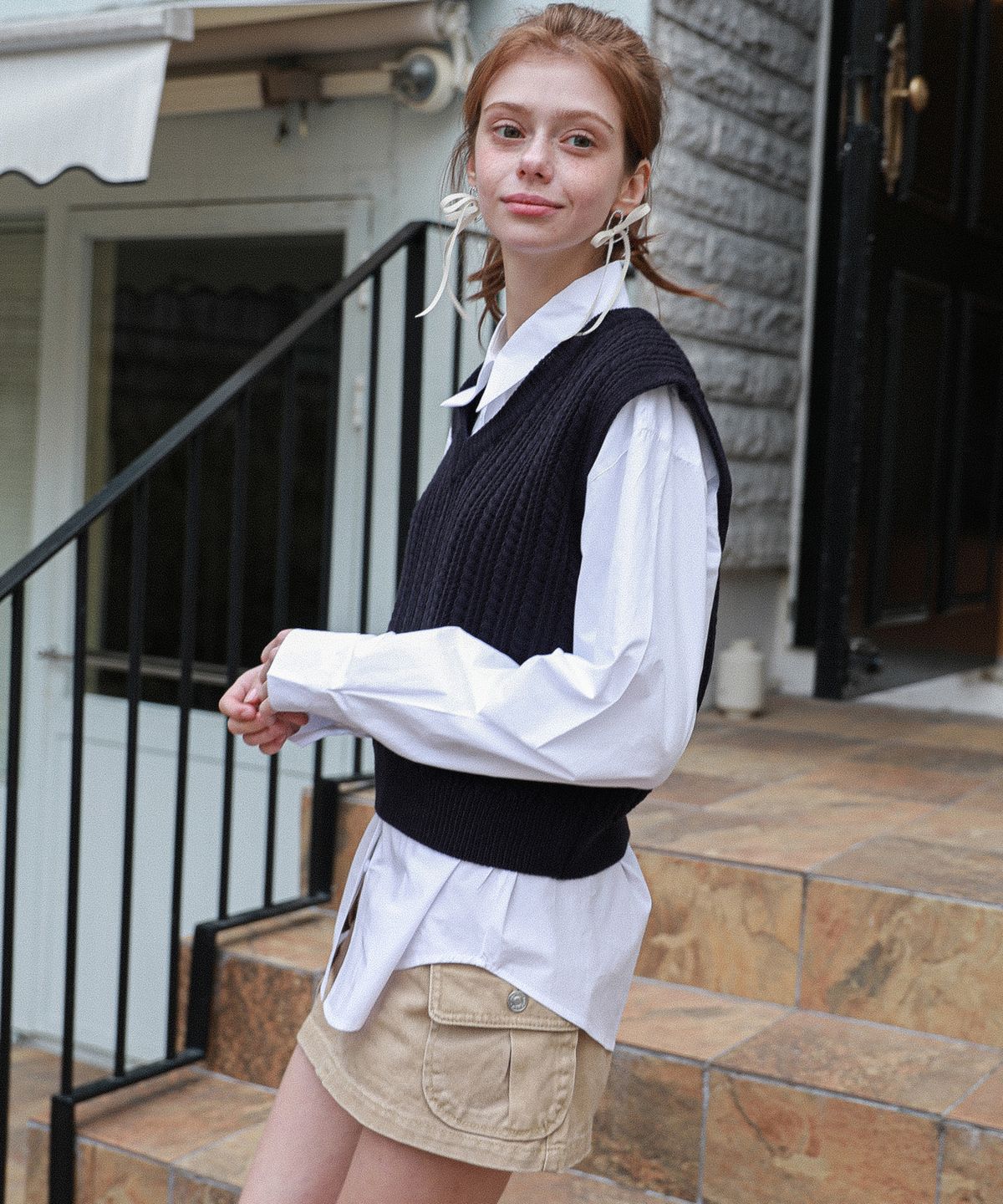 로시로우(LOSSYROW) Minimal Cable Vest Navy