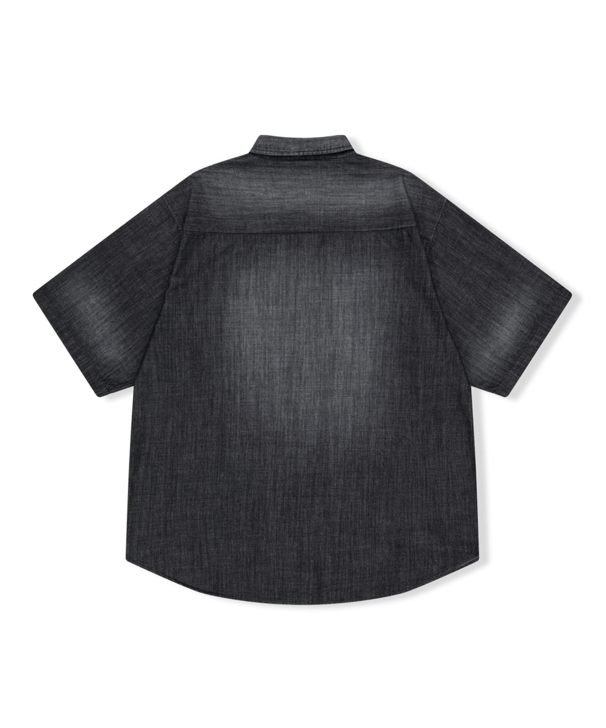 예스아이씨(YESEYESEE) Loose Fit Denim Half Shirts Black