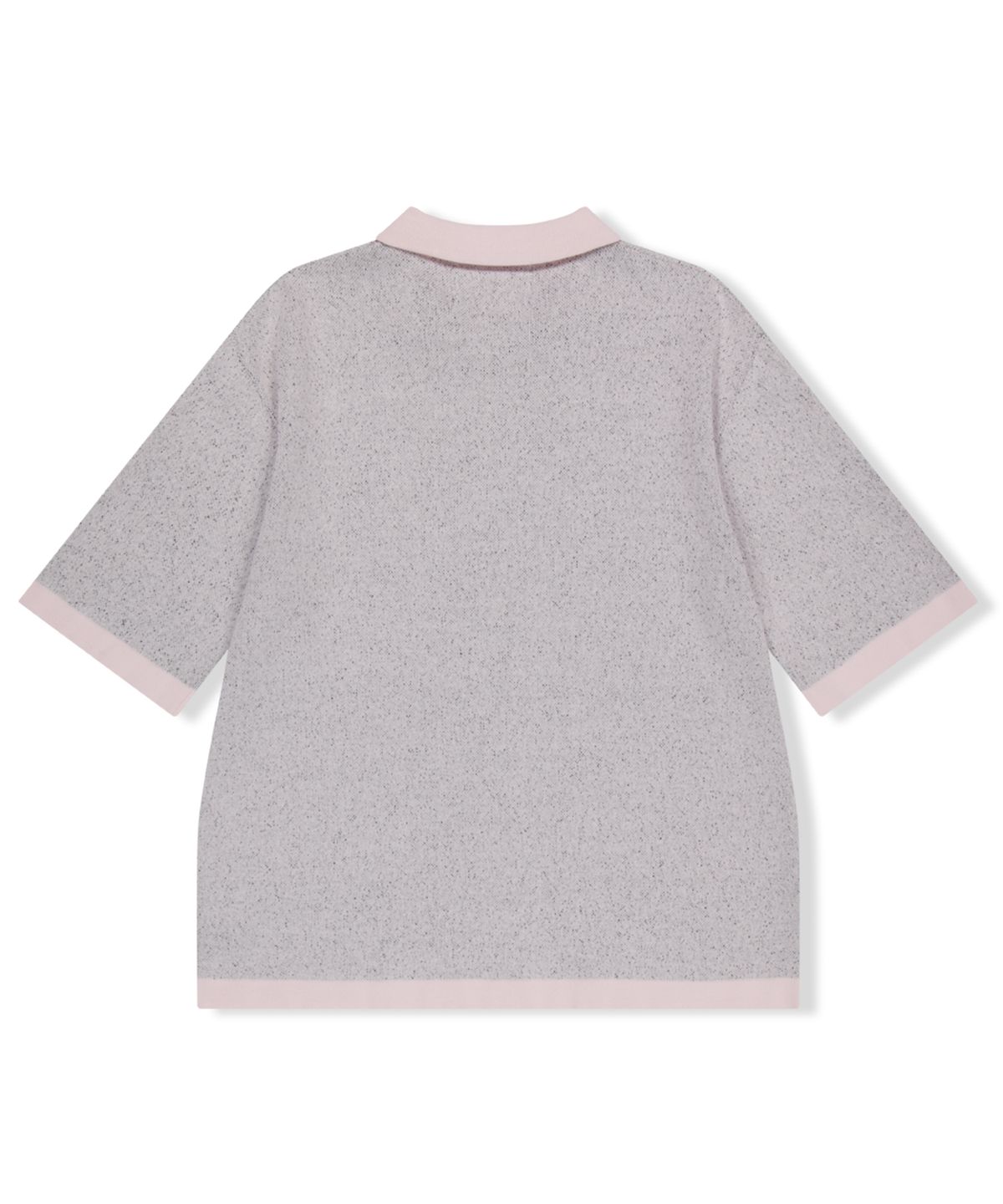 예스아이씨(YESEYESEE) Poker Icons Knit Half Shirts Light Pink