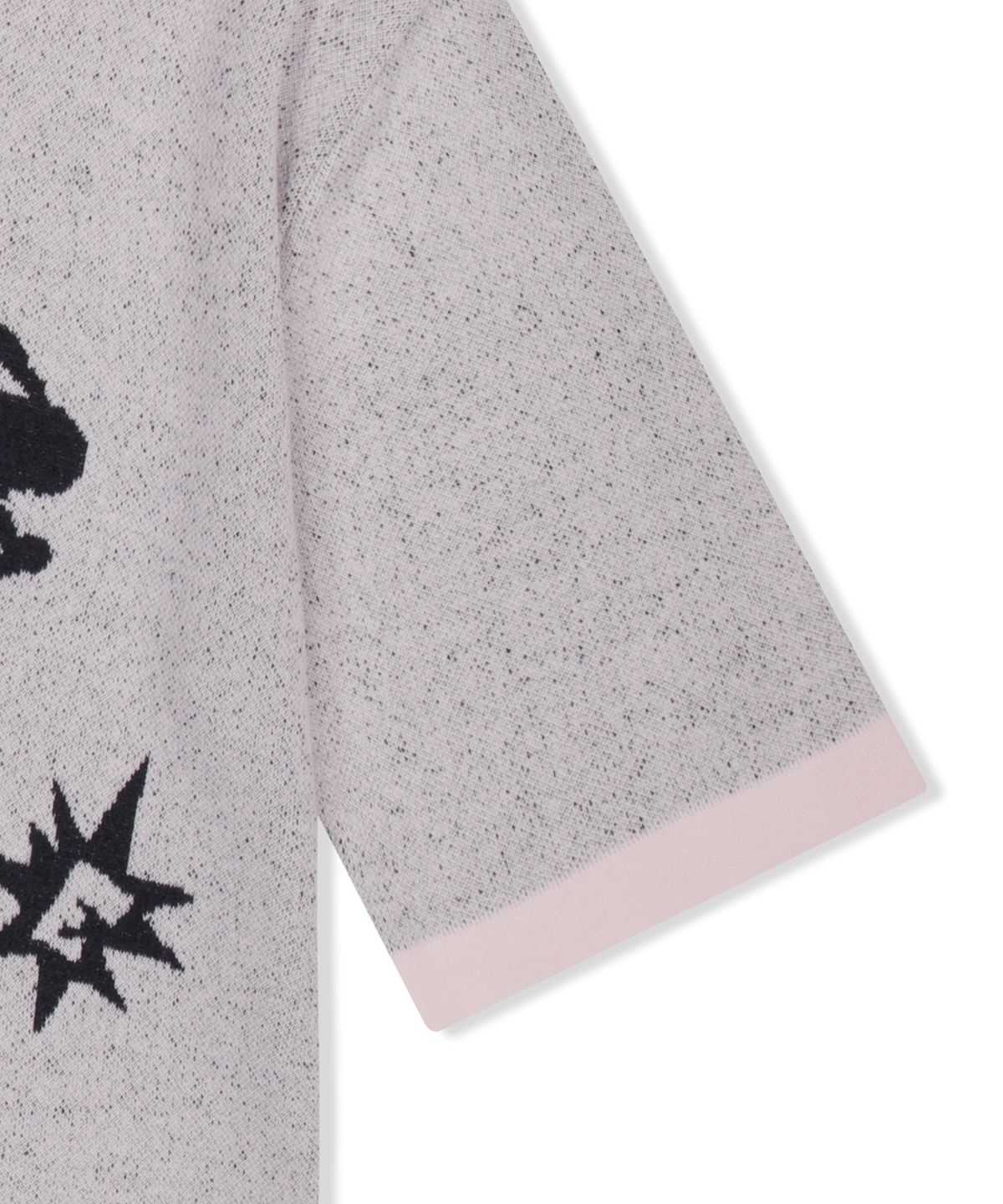 예스아이씨(YESEYESEE) Poker Icons Knit Half Shirts Light Pink