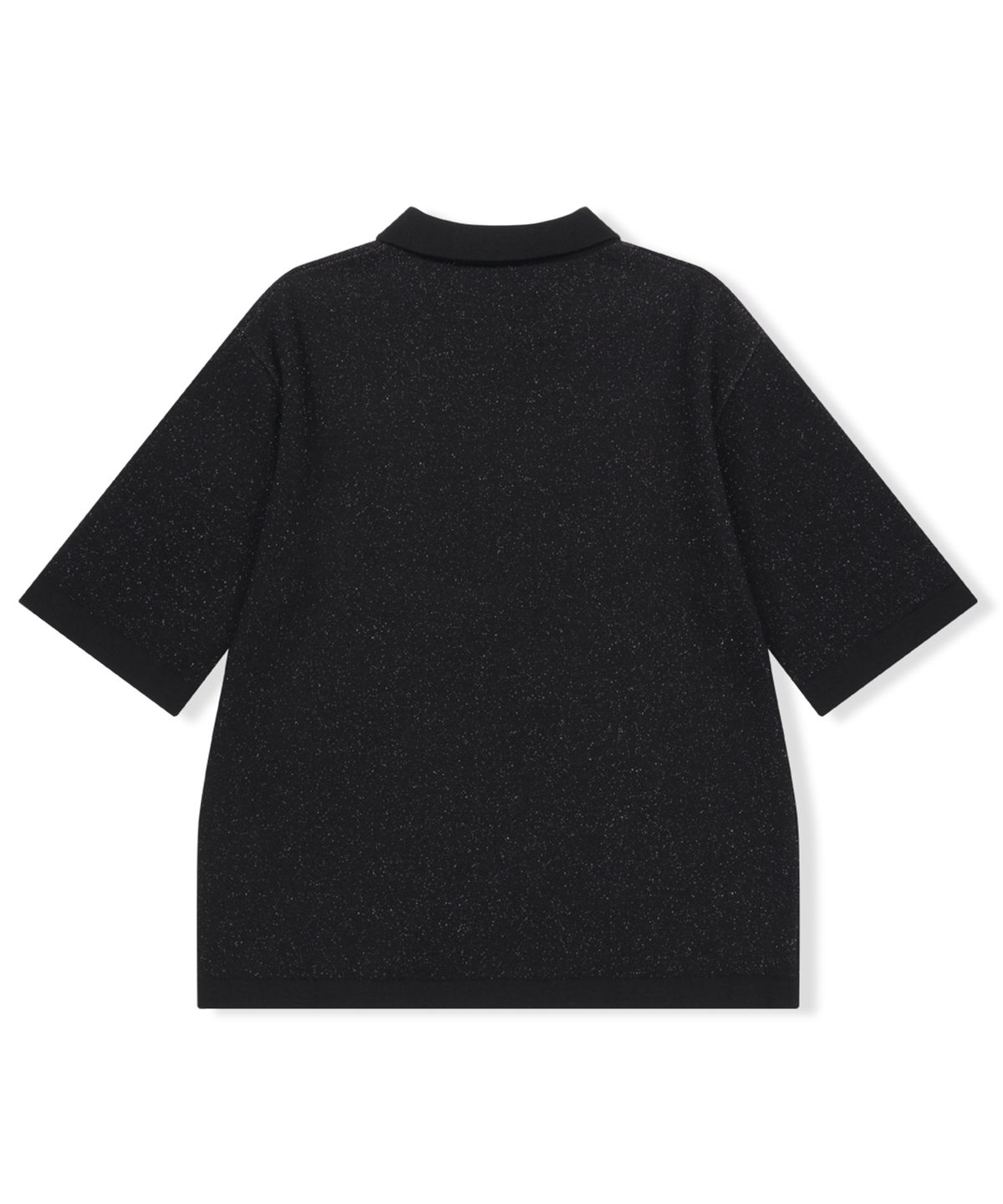 예스아이씨(YESEYESEE) Poker Icons Knit Half Shirts Black