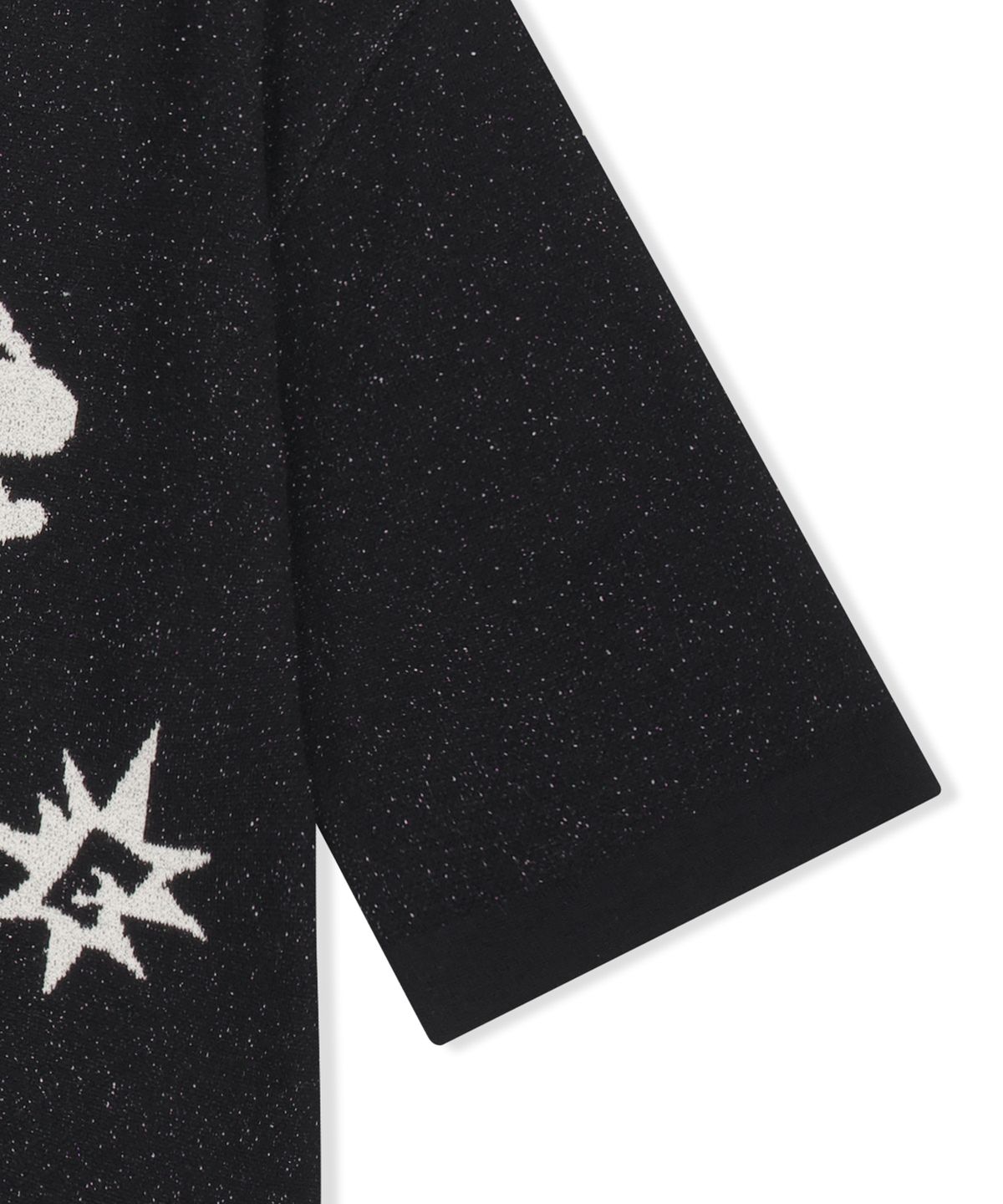 예스아이씨(YESEYESEE) Poker Icons Knit Half Shirts Black