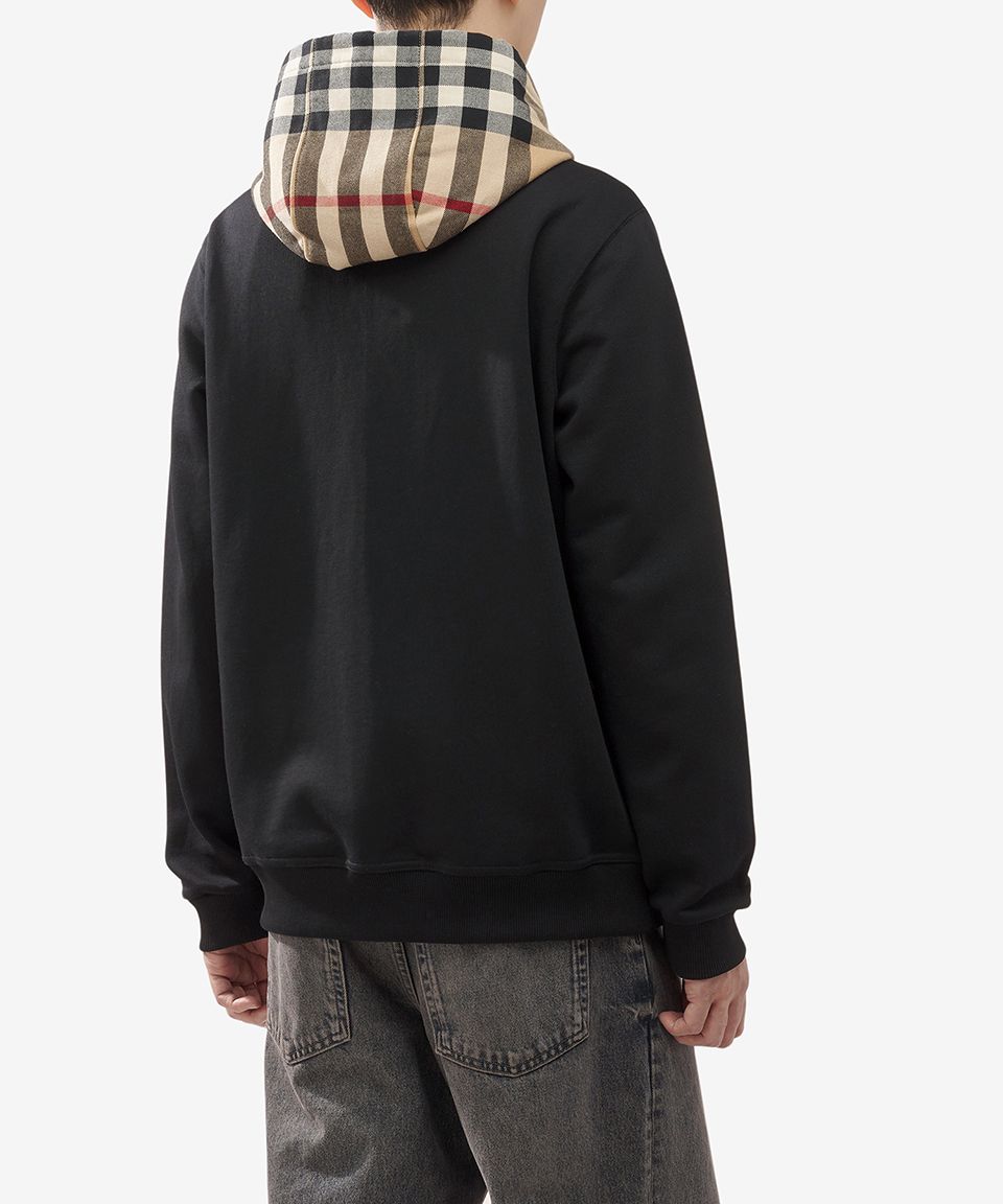 MUSINSA | BURBERRY Check Zip-Up Hoodie - Black: Archive Beige