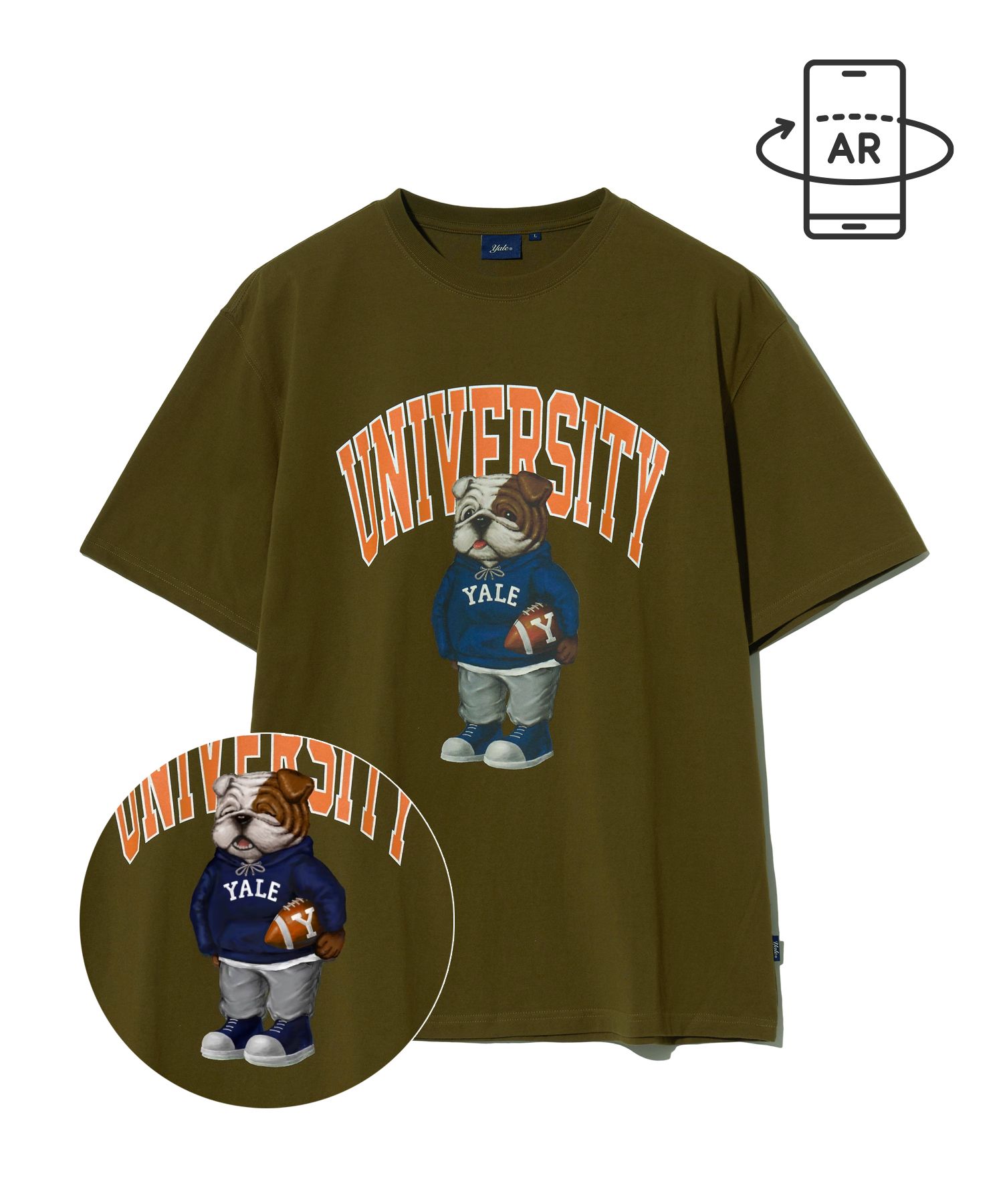 ☆YALE☆ UNIVERSITY DAN TSHIRT KHAKI ORANGE YEM1SS302ABR MUSINSA | YALE UNIVERSITY DAN T-SHIRT KHAKI / ORANGE