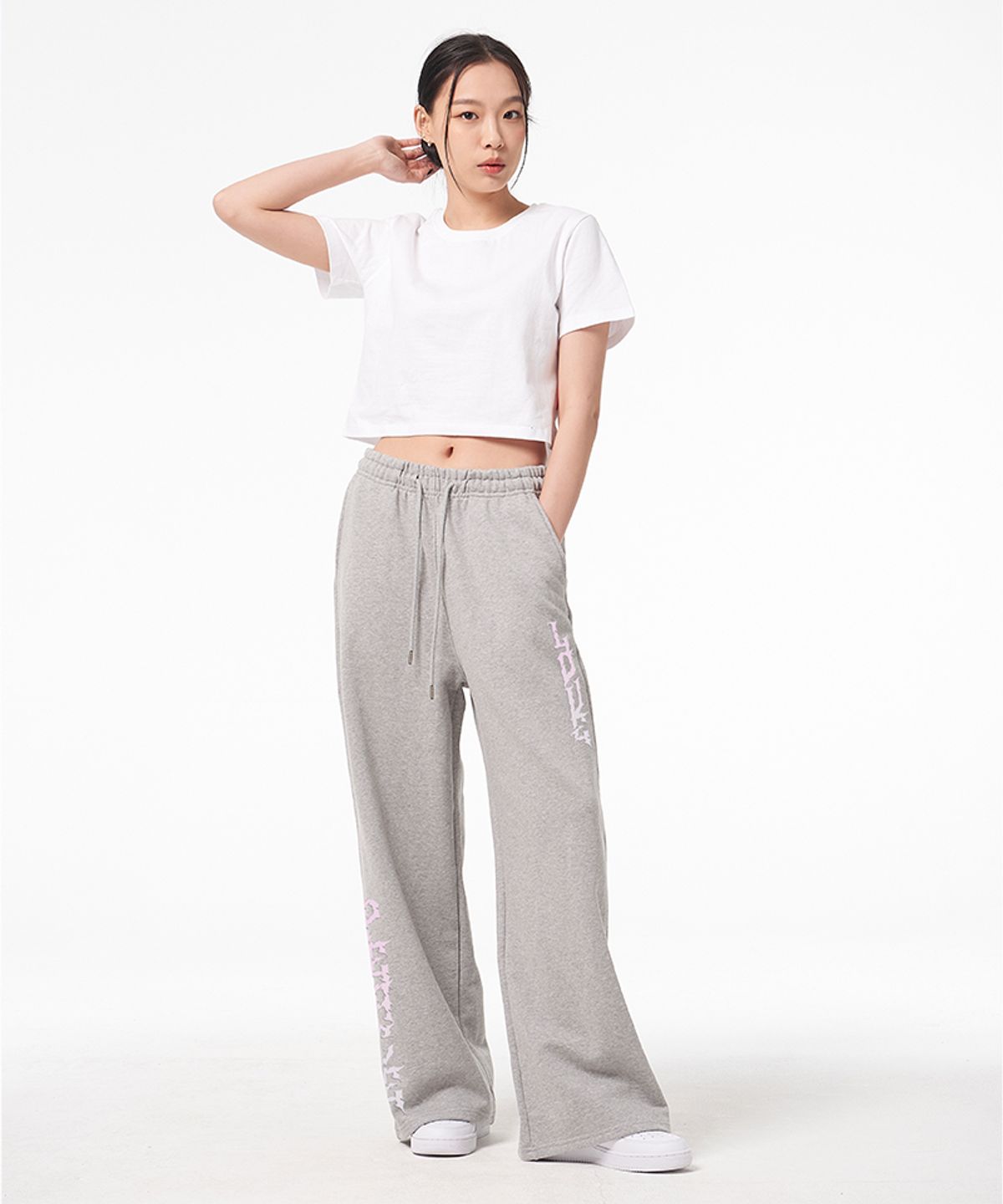 아티스트웨어(ARTISTWEAR) [ATW] 더무드이즈핑크 와이드 밴딩 팬츠