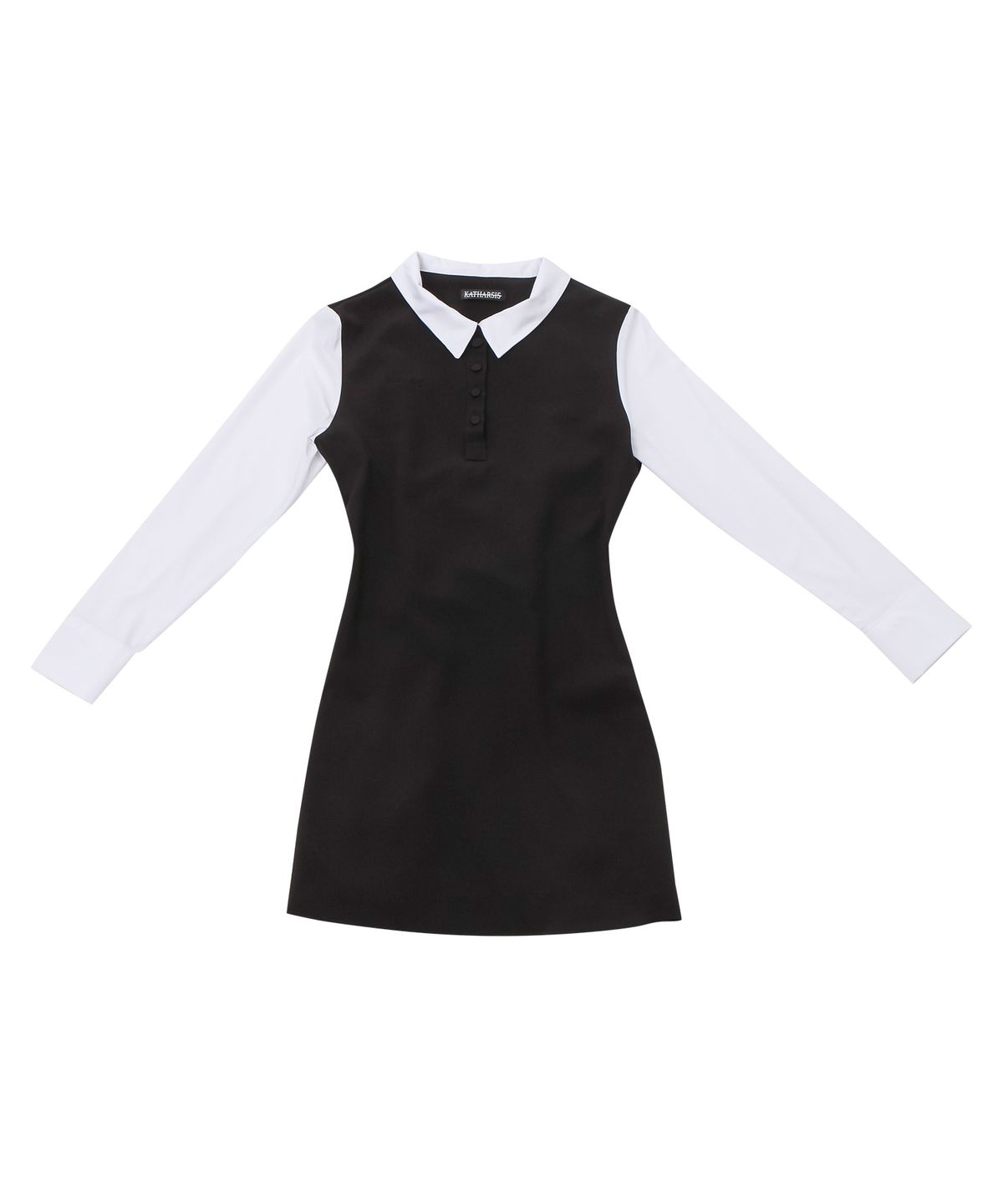 카타르시스(KATHARSIS) 배색 코르셋 카라 원피스 블랙 ONE SIZE