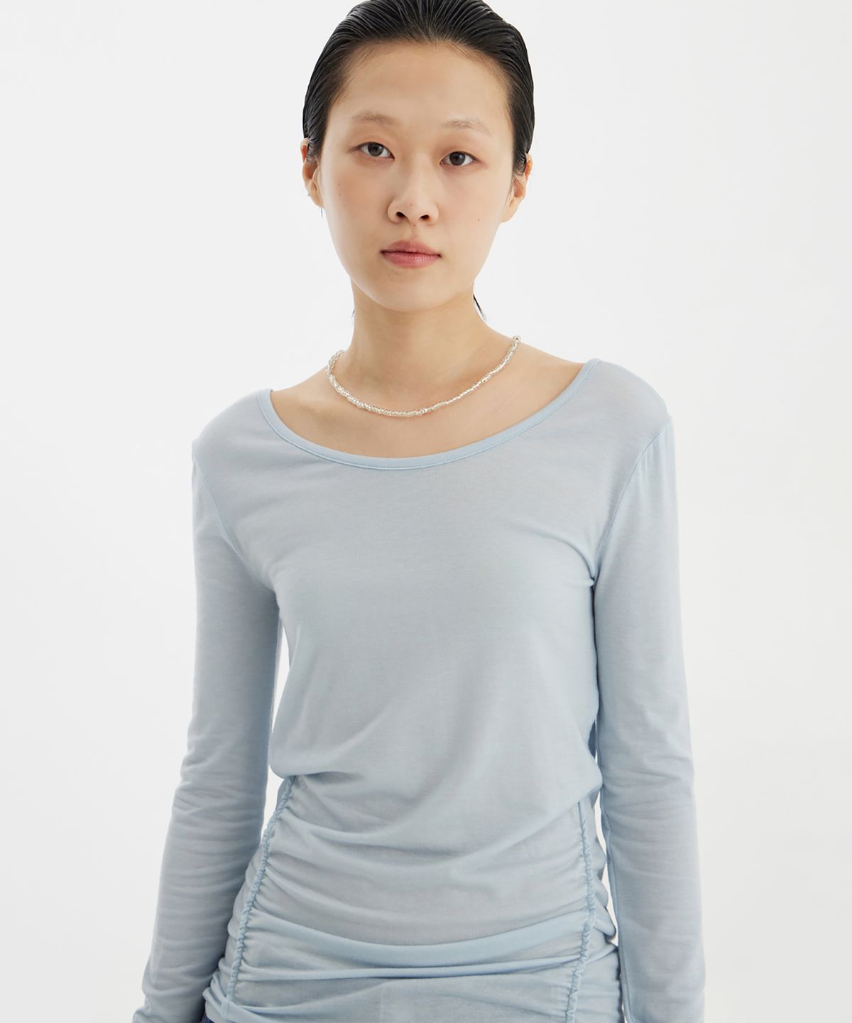 유스(YOUTH) Ballerina Long Jersey Top - Light Blue
