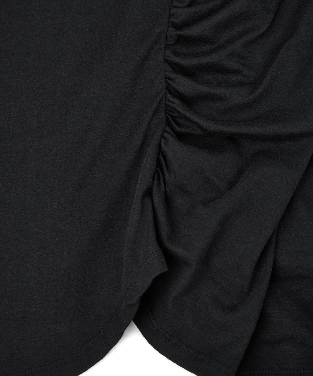 유스(YOUTH) Shirring L/S T-Shirt - Black