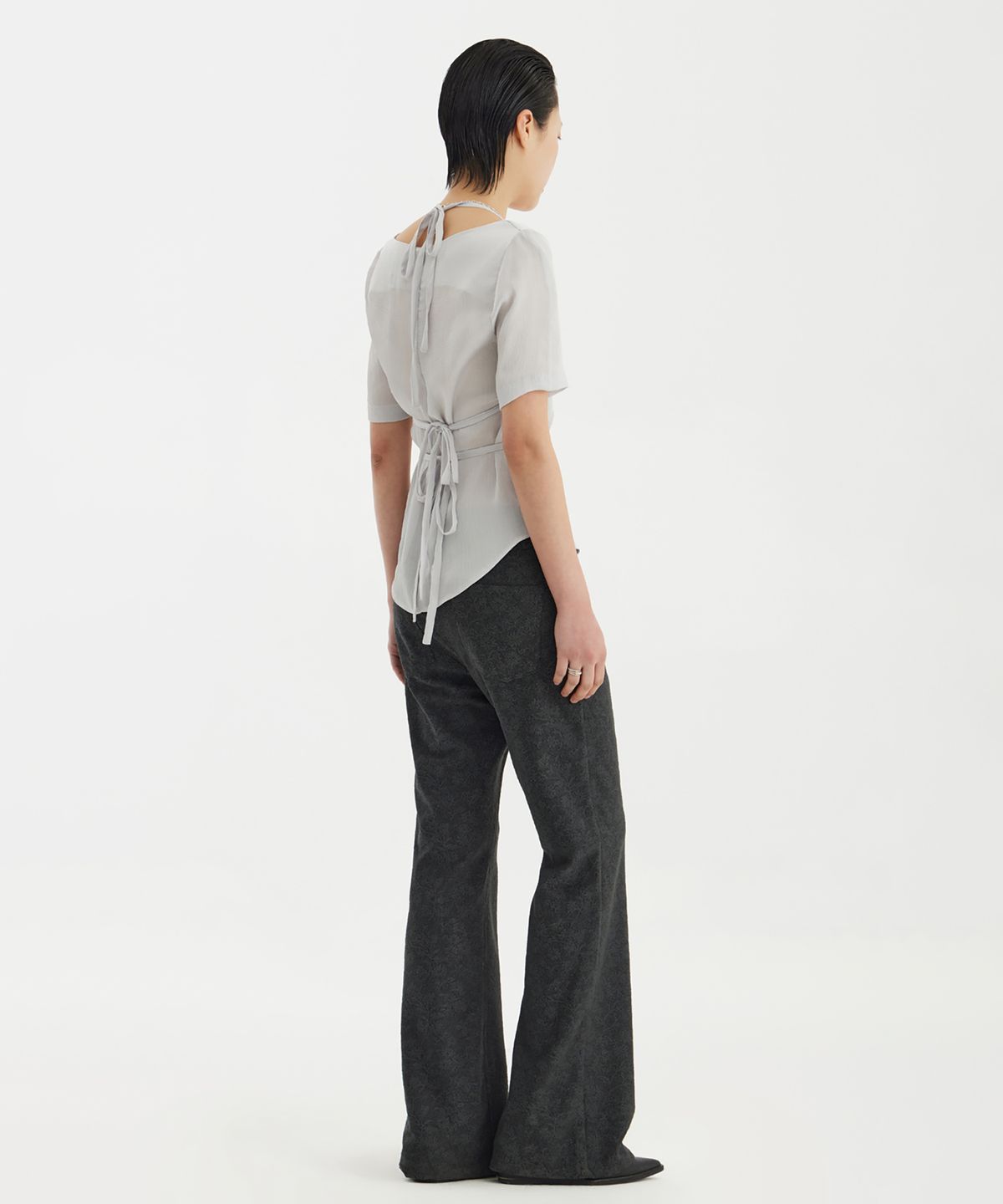 유스(YOUTH) Multi Strap Blouse - Light Grey