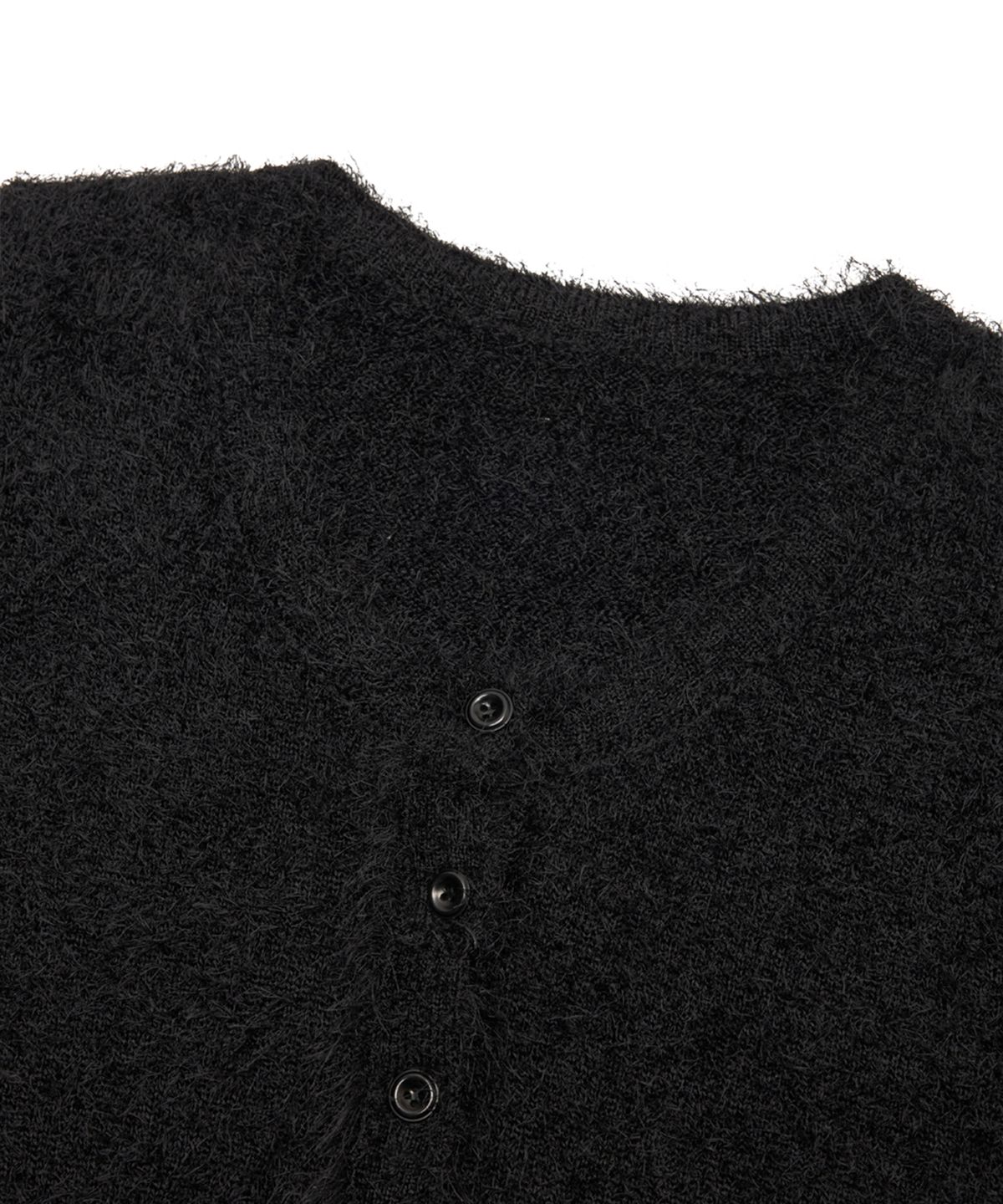 유스(YOUTH) Scoop-Neck H/S Knit Cardigan - Black