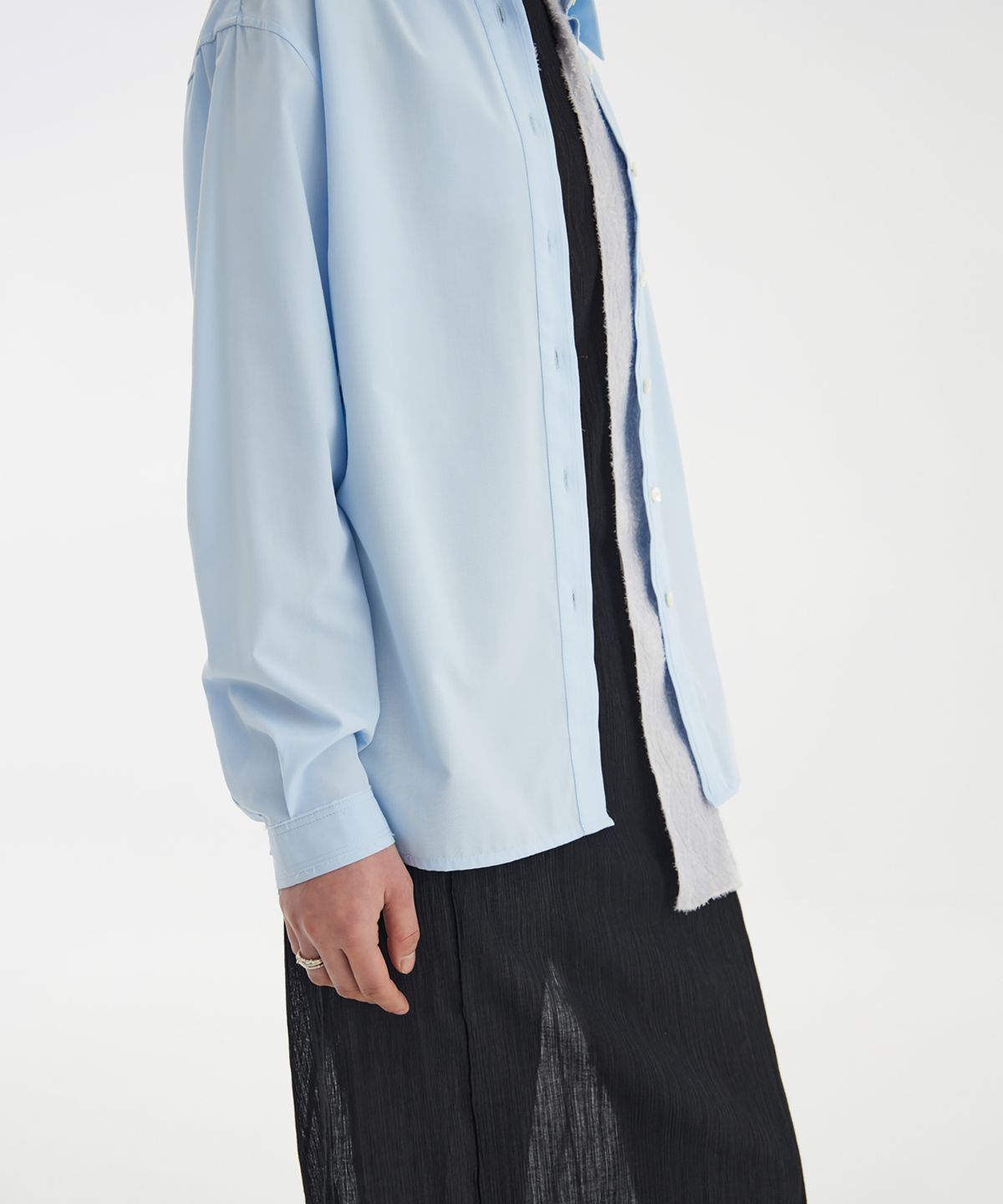 유스(YOUTH) Cut-Off Loosed Shirt - Light Blue