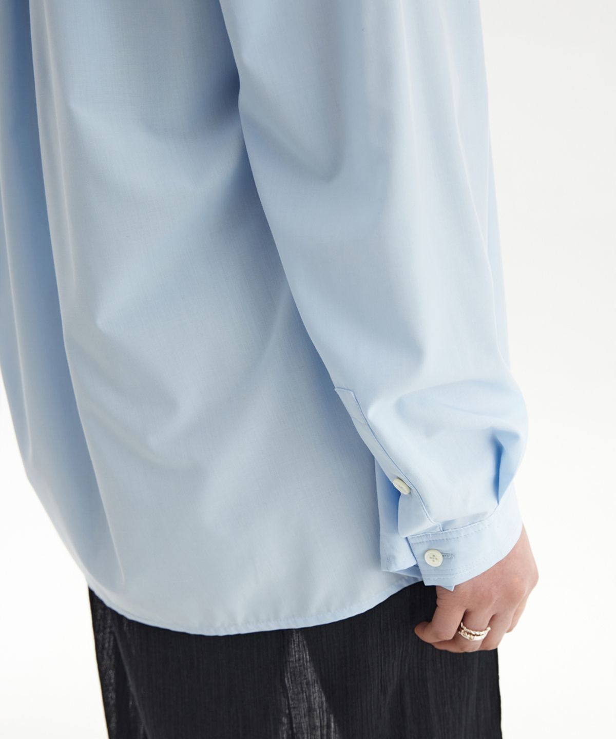 유스(YOUTH) Cut-Off Loosed Shirt - Light Blue