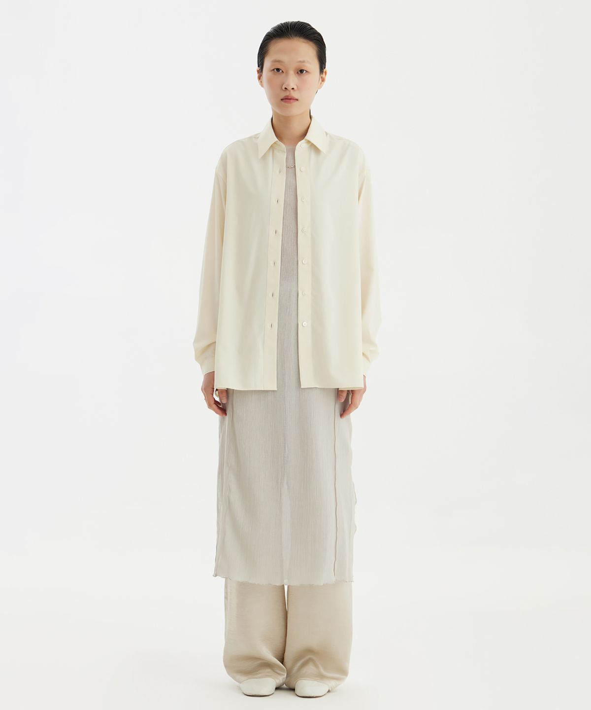 유스(YOUTH) Cut-Off Loosed Shirt - Ivory