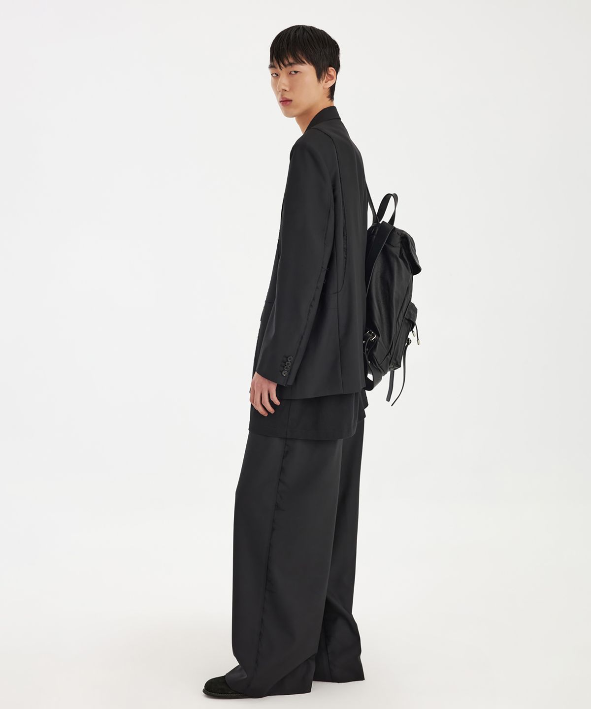 유스(YOUTH) Triple Stitch Wide Trousers - Black