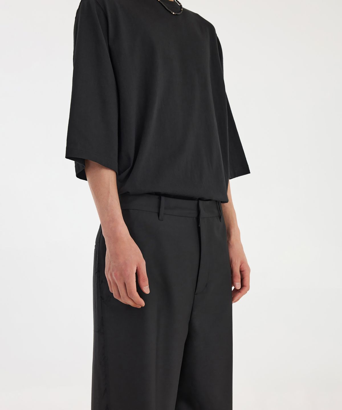유스(YOUTH) Triple Stitch Wide Trousers - Black