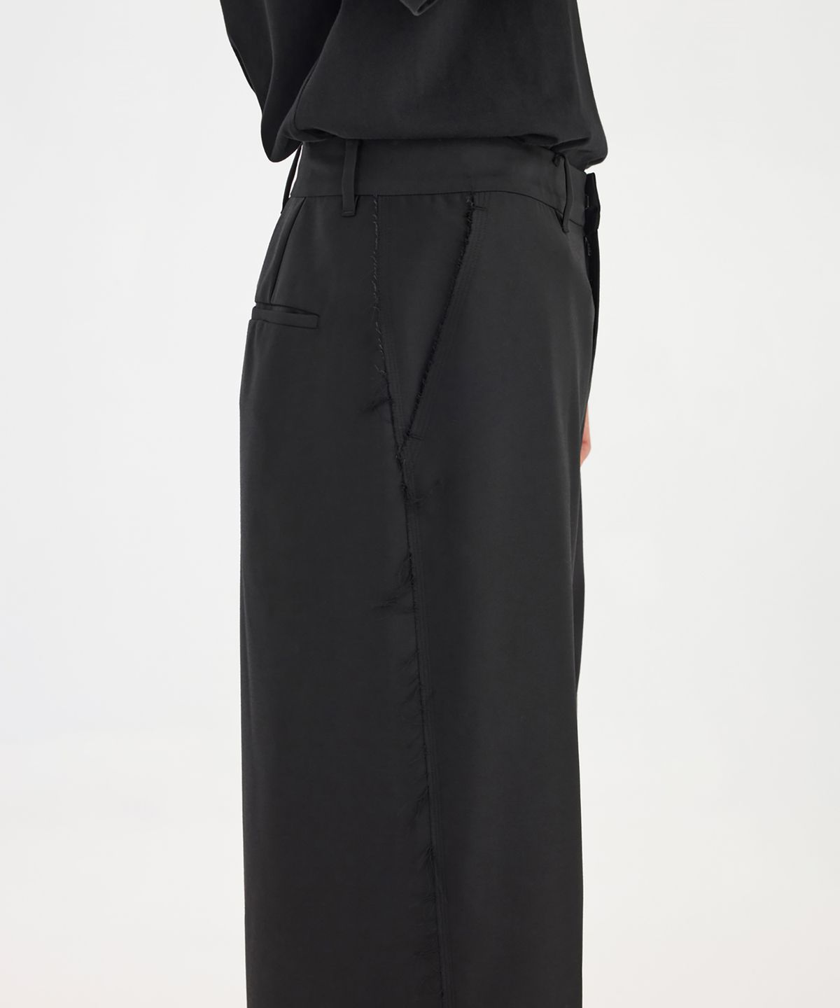 유스(YOUTH) Triple Stitch Wide Trousers - Black