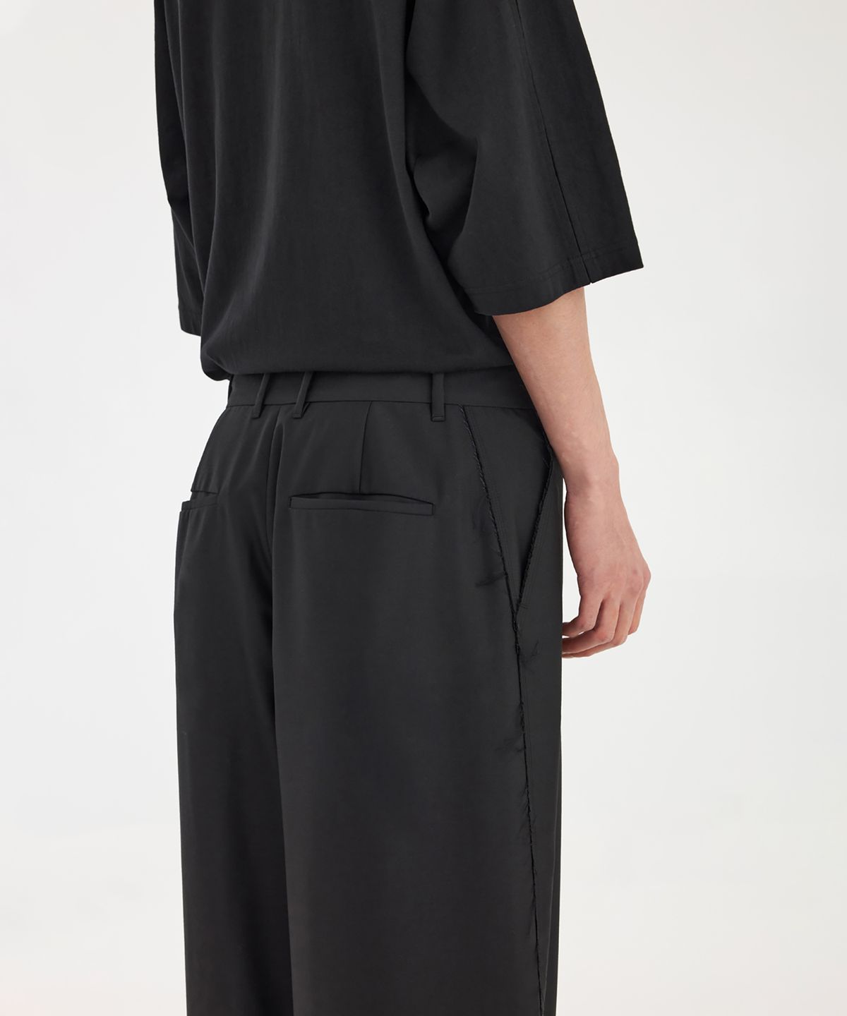 유스(YOUTH) Triple Stitch Wide Trousers - Black