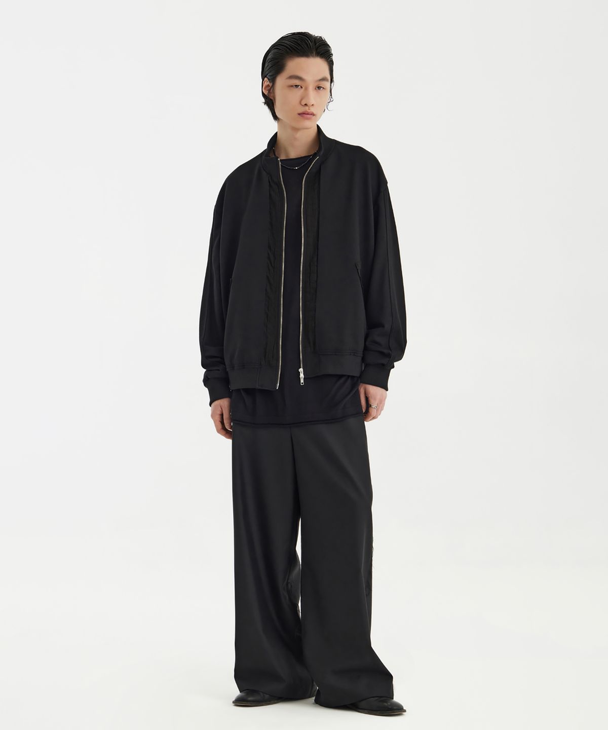 유스(YOUTH) Triple Stitch Wide Trousers - Black