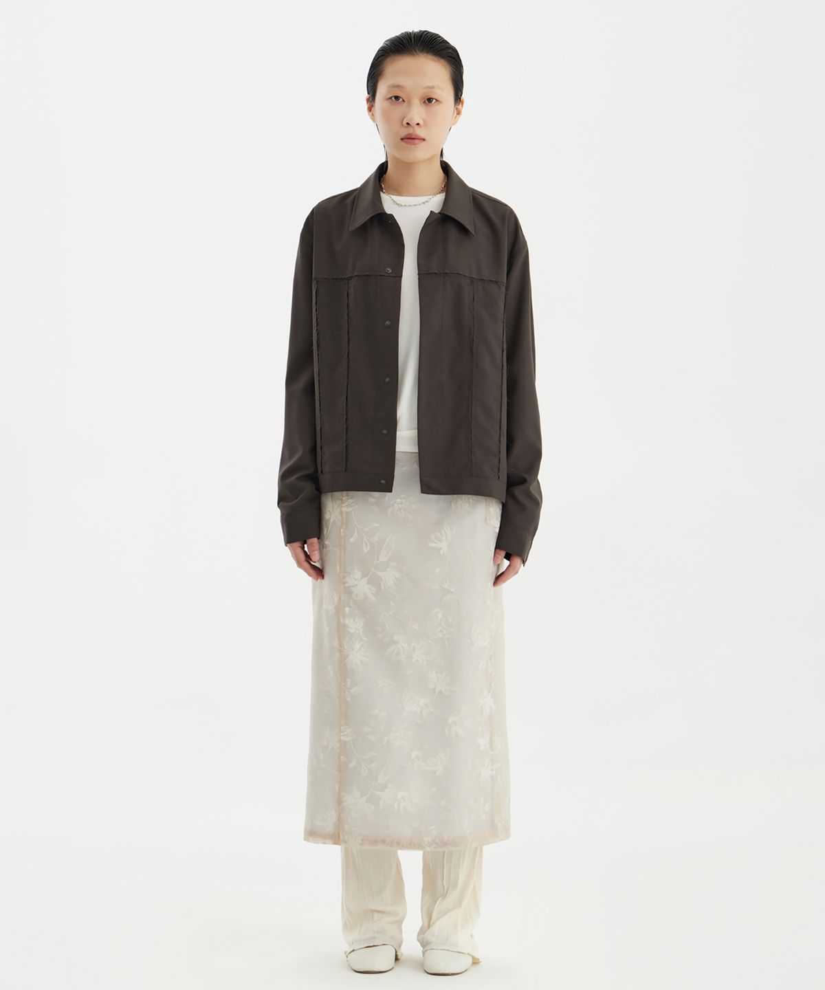 유스(YOUTH) Cut-Off Trucker Jacket - Brown