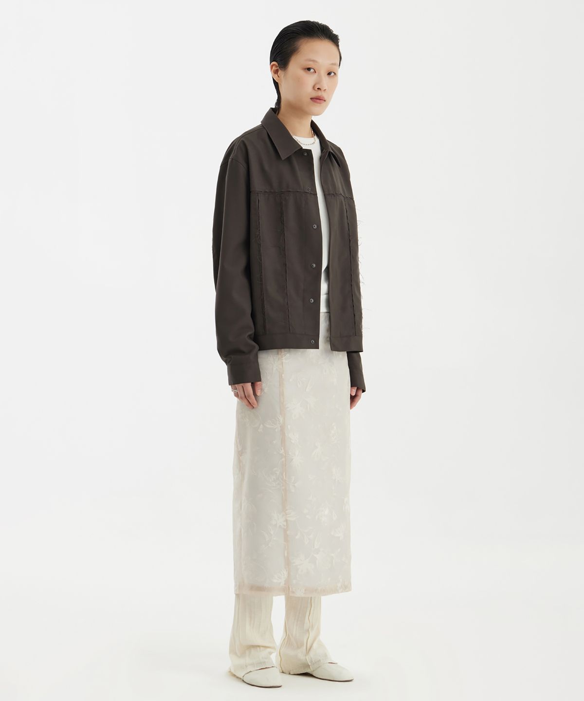 유스(YOUTH) Cut-Off Trucker Jacket - Brown