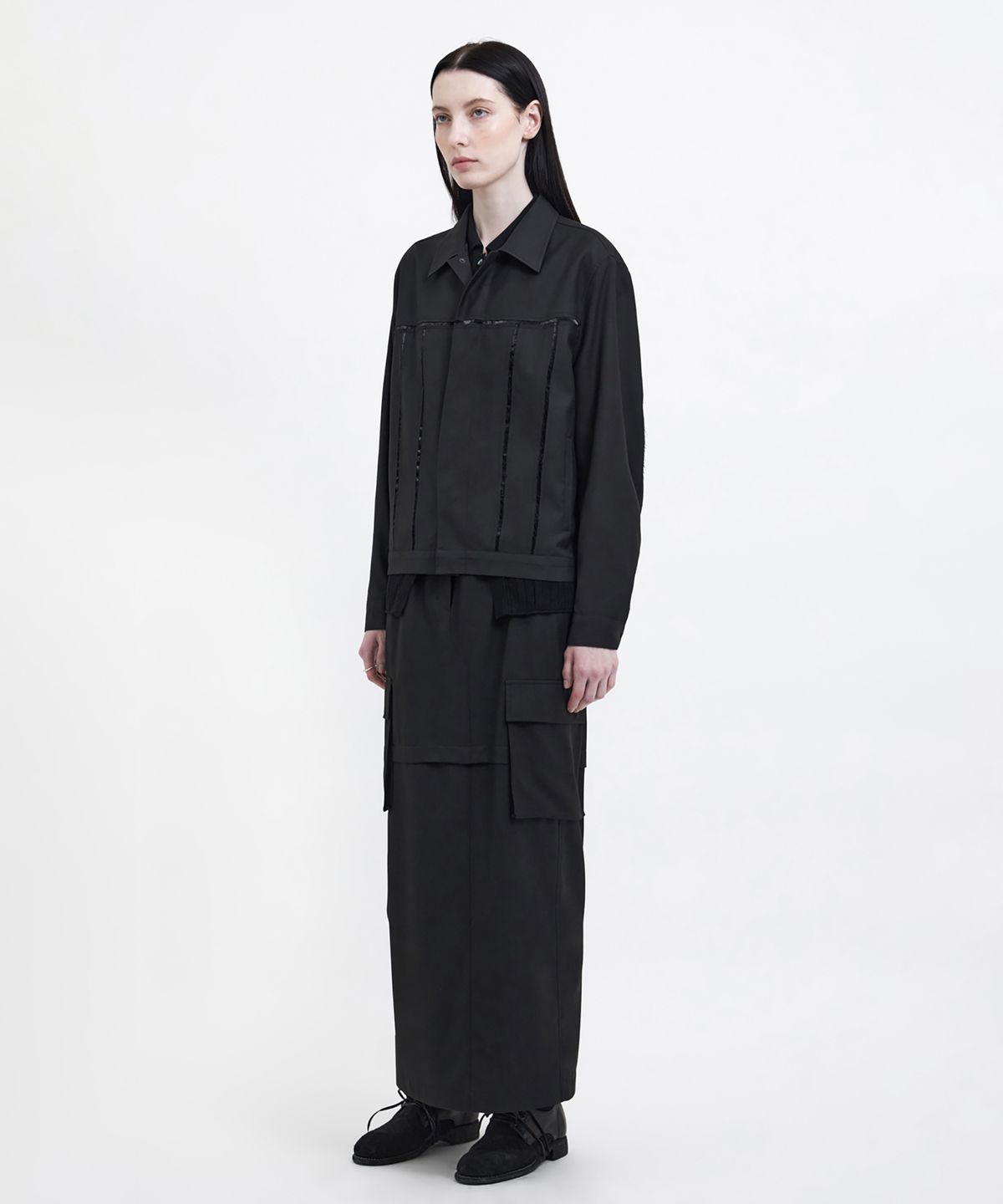 유스(YOUTH) Cut-Off Trucker Jacket - Black