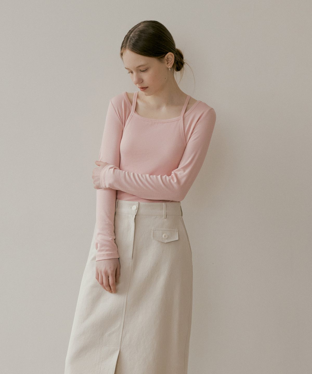 더페니(THE PENNY) LAYERED SLEEVELESS T - Light Pink