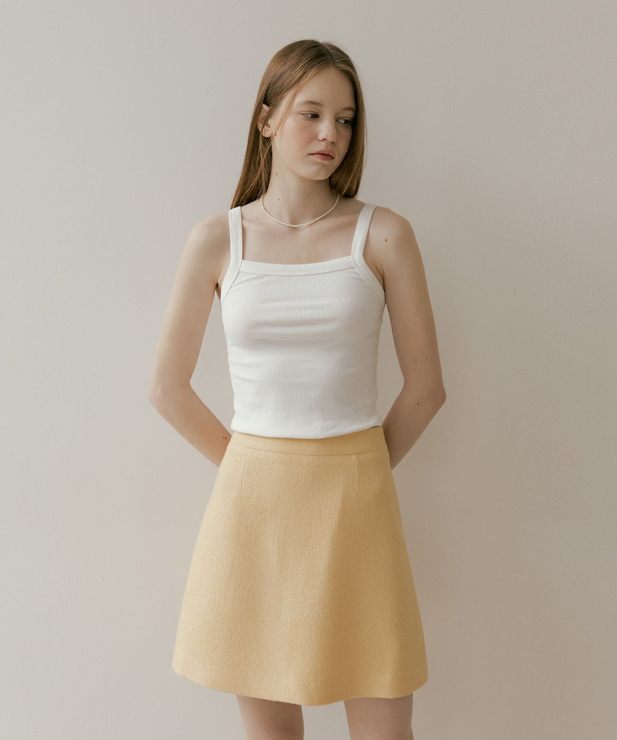 더페니(THE PENNY) TWEED MINI SKIRT - Yellow