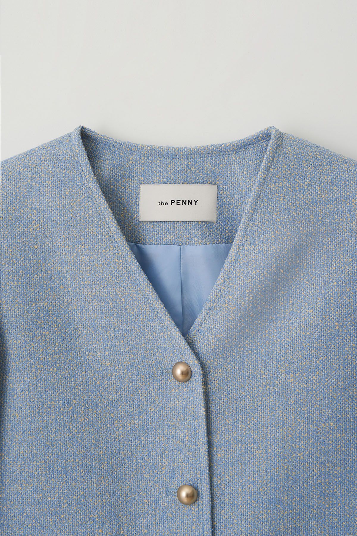 더페니(THE PENNY) CUFFS TWEED JACKET - Yellow