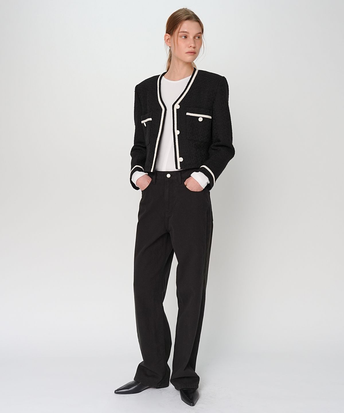 폴앤앨리스(PAUL&ALICE) LOOSE FIT COTTON PANTS / BLACK