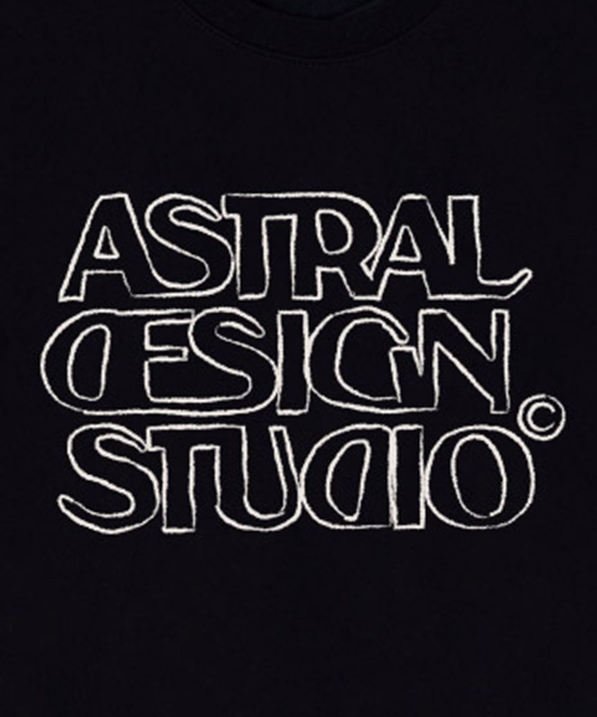 아스트랄 프로젝션(ASTRAL PROJECTION) [오버핏]아스트랄 디자인 스튜디오2 13수 면 라운드 넥 반팔 티셔츠_블랙
