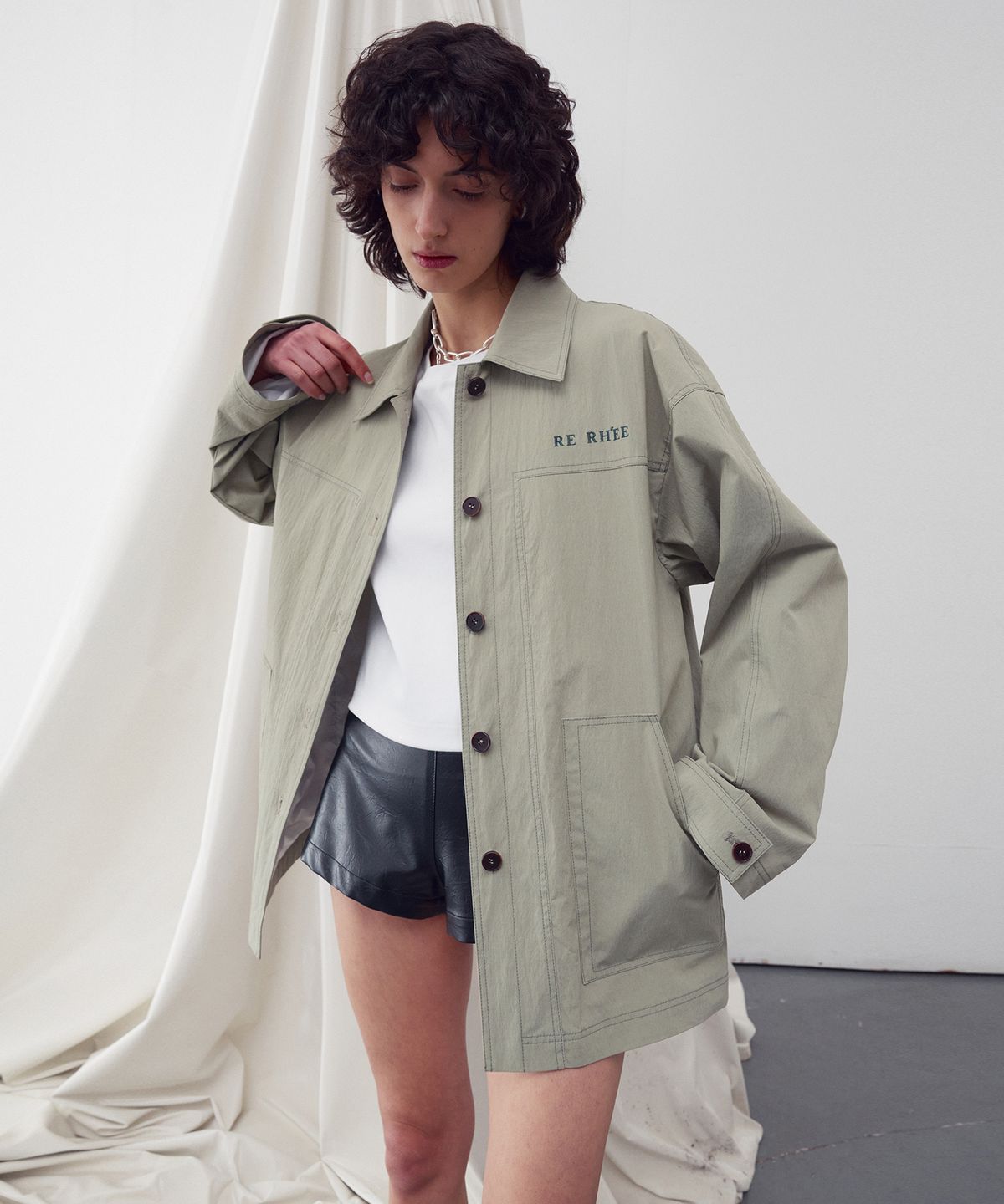 리이(RE RHEE) SAFARI SHIRT JACKET OLIVE