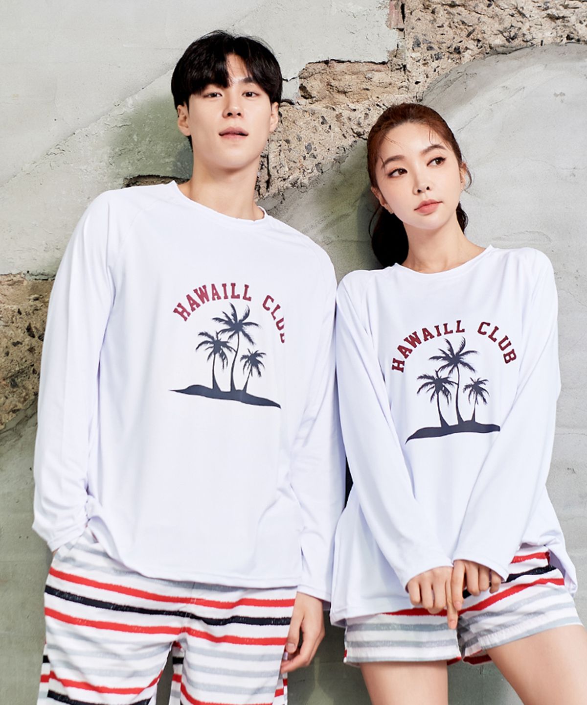 벤디스(VENDIS) 하와이클럽 긴팔 커플 래쉬가드