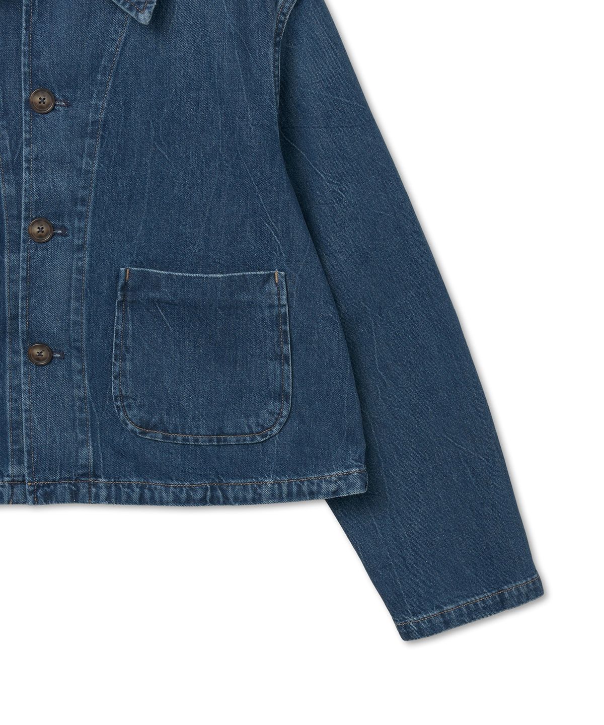 폴로 랄프 로렌(POLO RALPH LAUREN) W 크롭 데님 카 코트 - 블루