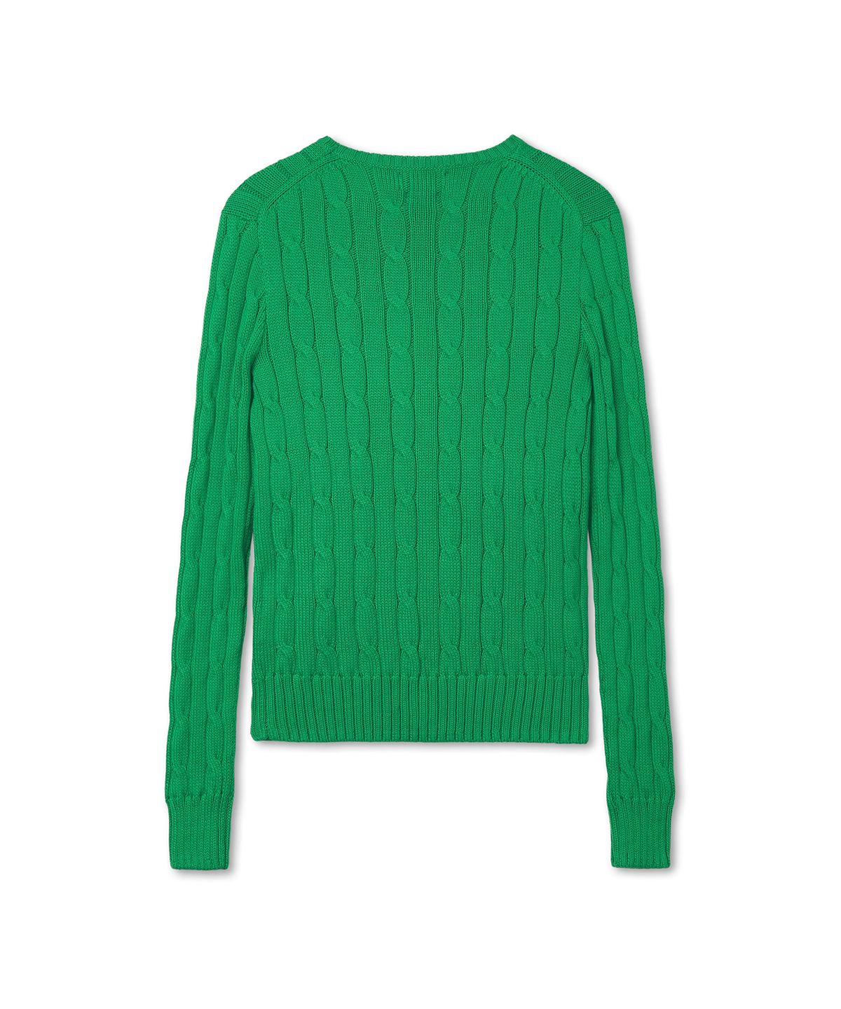 폴로 랄프 로렌(POLO RALPH LAUREN) W 케이블 니트 코튼 크루넥 스웨터 - 그린