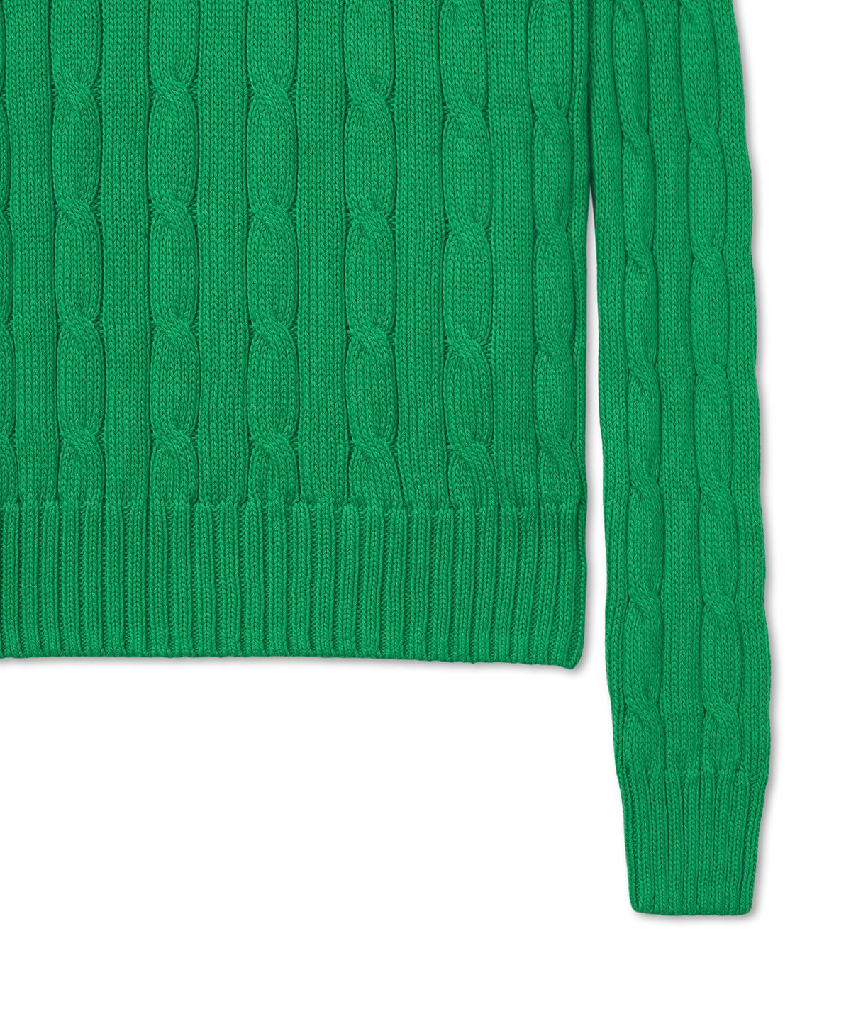 폴로 랄프 로렌(POLO RALPH LAUREN) W 케이블 니트 코튼 크루넥 스웨터 - 그린