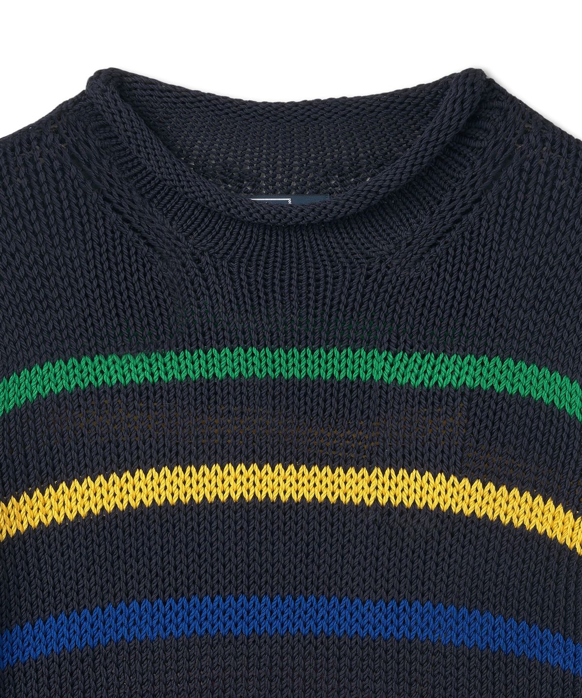 폴로 랄프 로렌(POLO RALPH LAUREN) W 스트라이프 코튼 스웨터 - 네이비