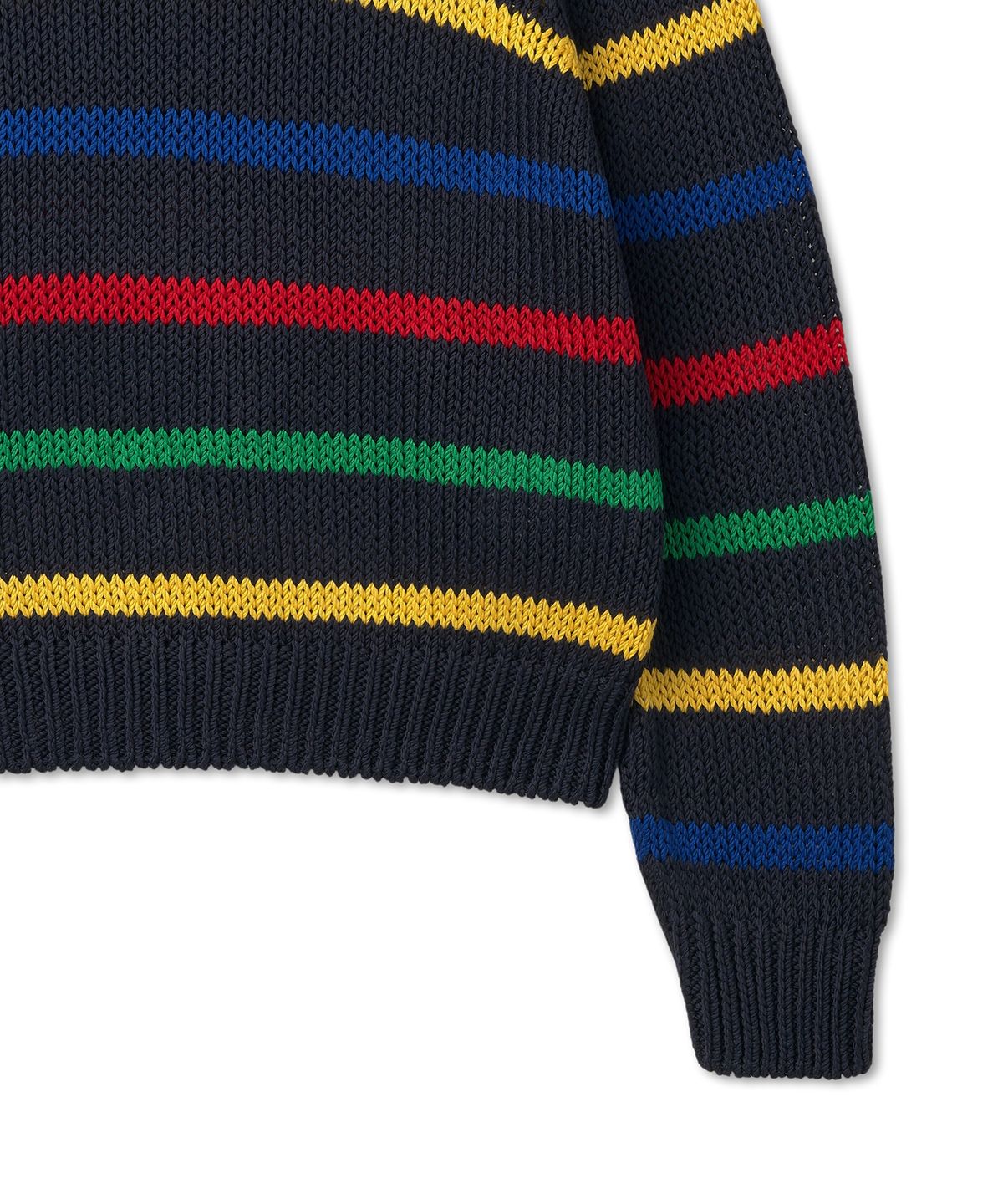폴로 랄프 로렌(POLO RALPH LAUREN) W 스트라이프 코튼 스웨터 - 네이비