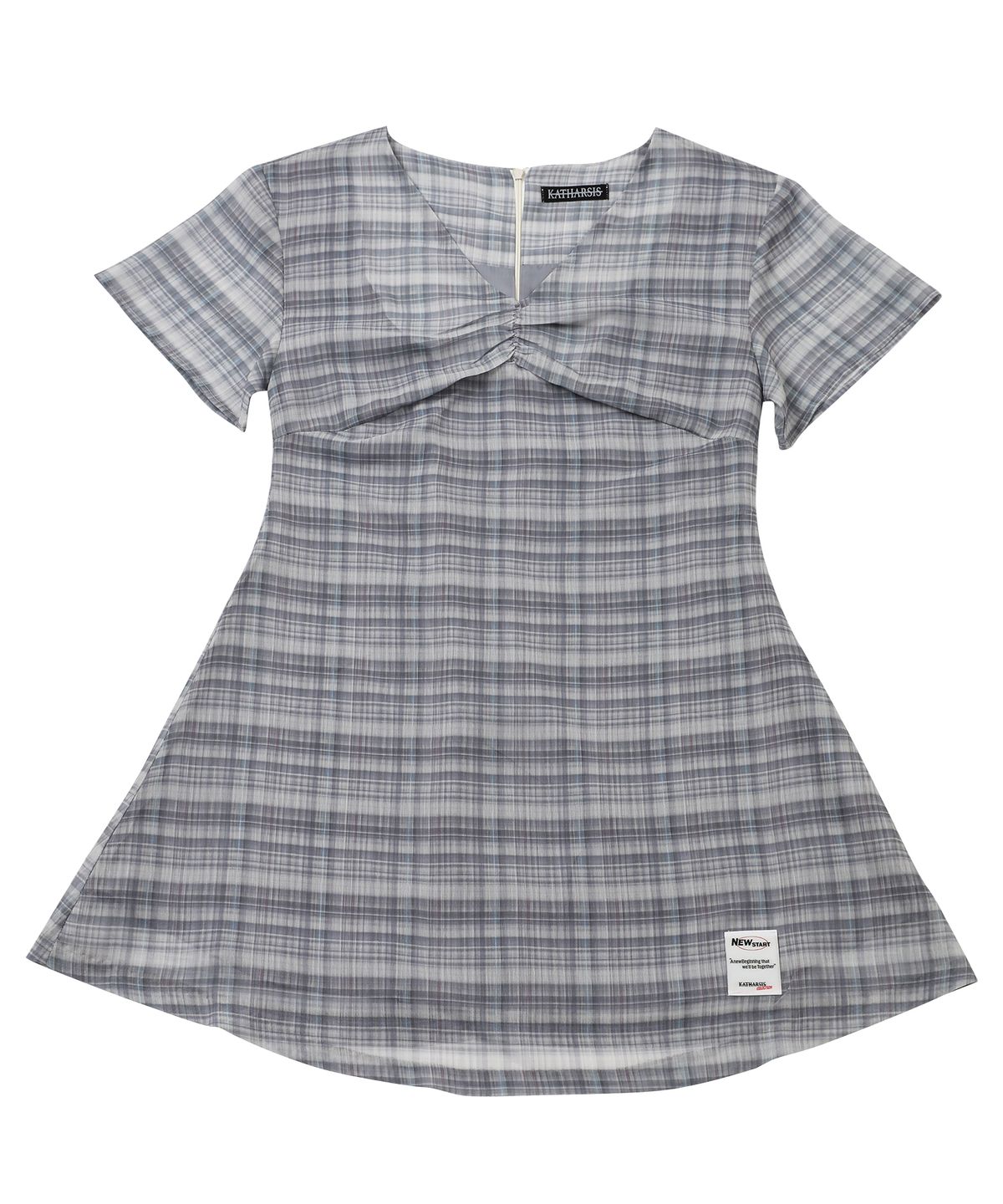카타르시스(KATHARSIS) 쉬폰 미니 원피스 블랙체크 ONE SIZE