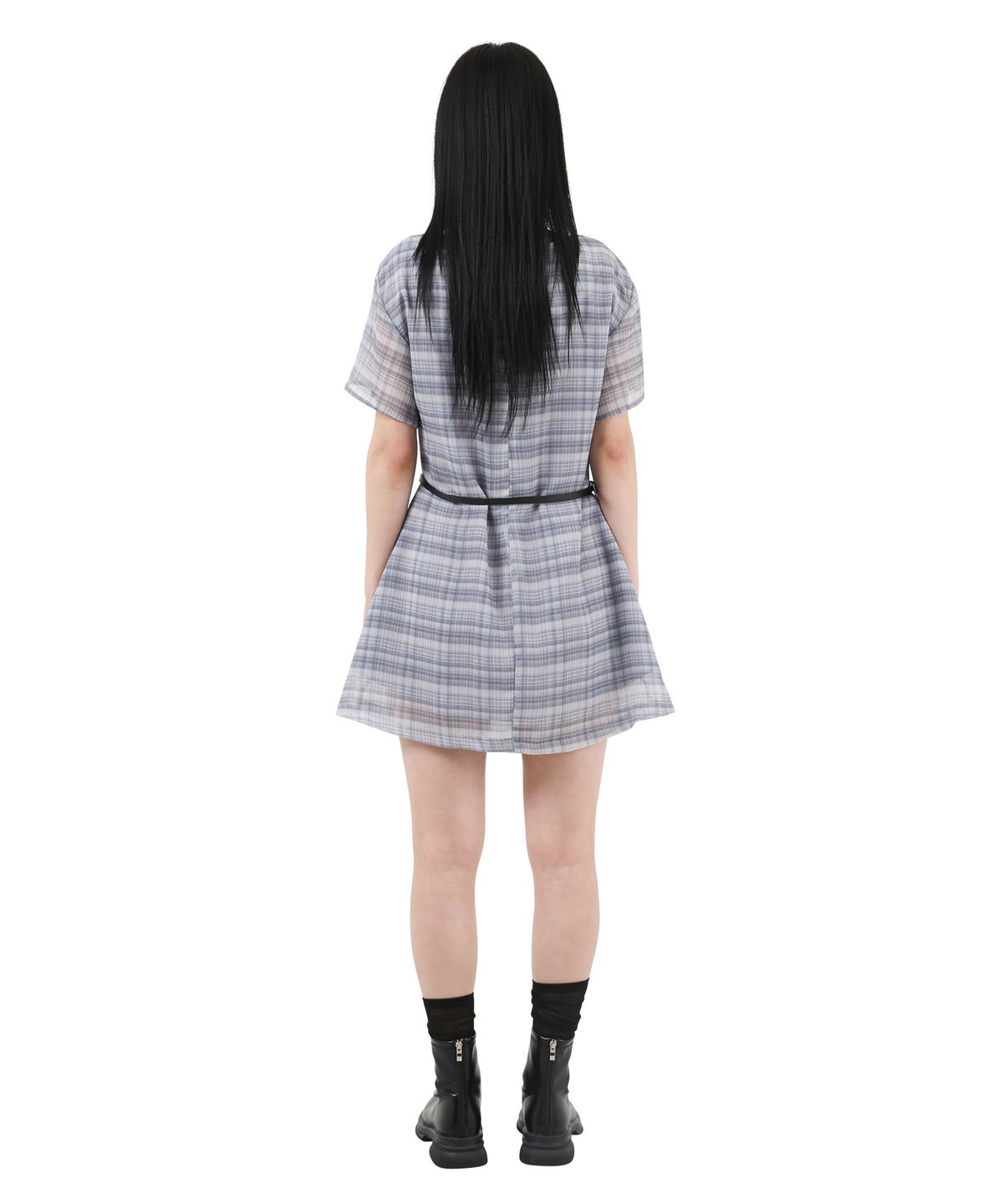 카타르시스(KATHARSIS) 쉬폰 미니 원피스 블랙체크 ONE SIZE