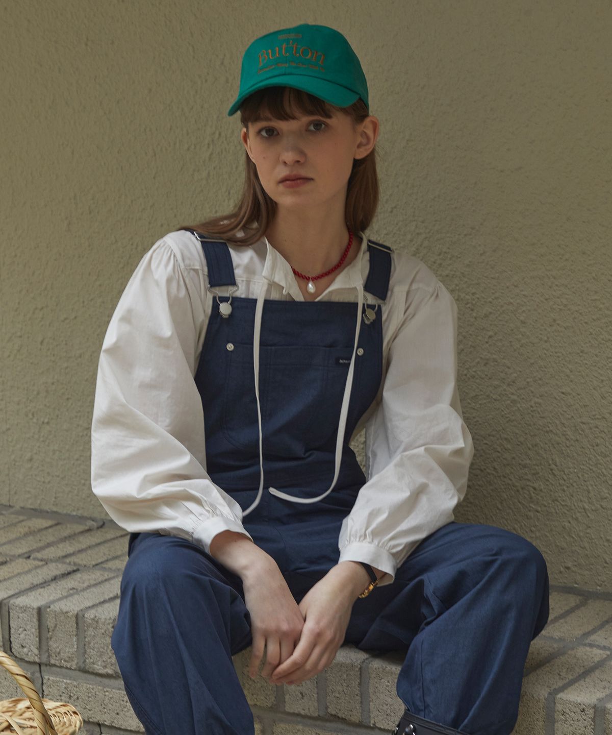 벗튼(BUT'TON) LOGO LETTERING BALL CAP GREEN