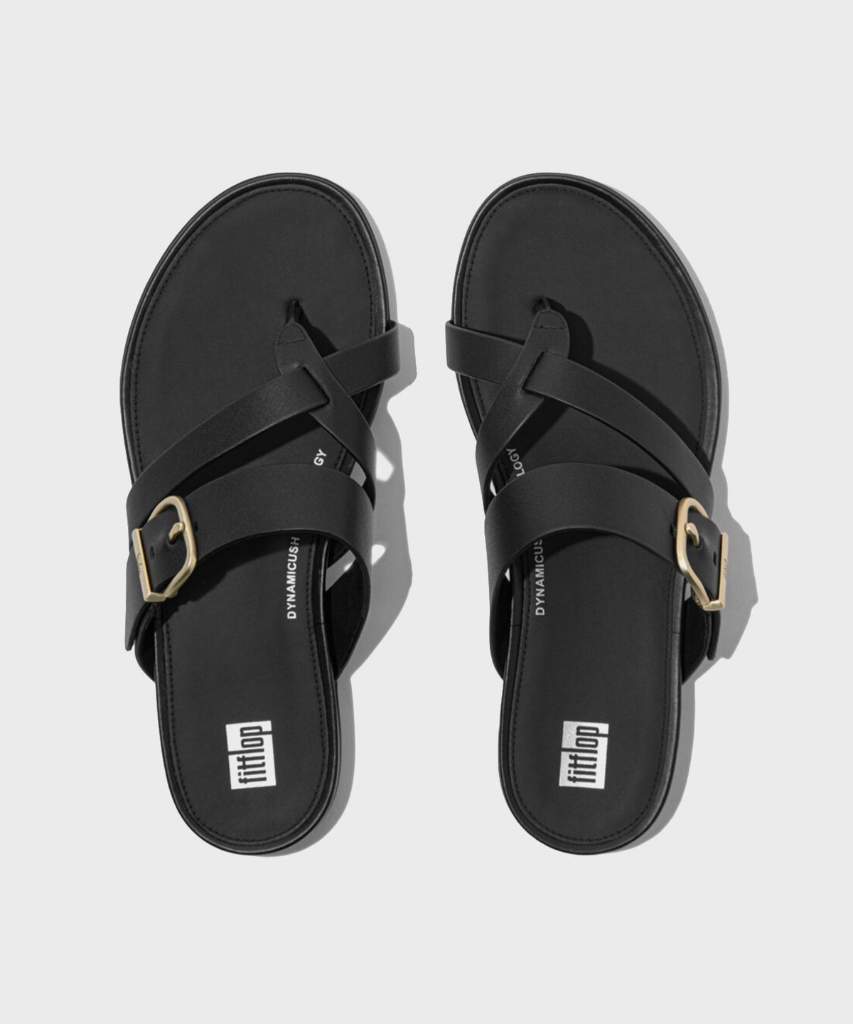 핏플랍(FITFLOP) 그라시에 버클 스트레피 토포스트 레더 쪼리 Black