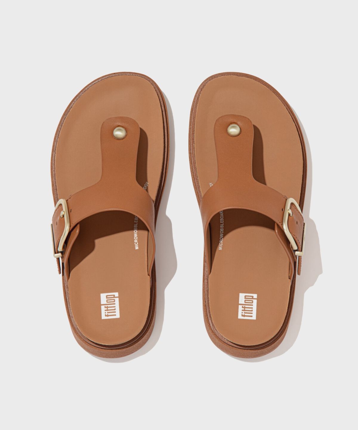 핏플랍(FITFLOP) 젠-FF 버클 토포스트 레더 쪼리 Light Tan