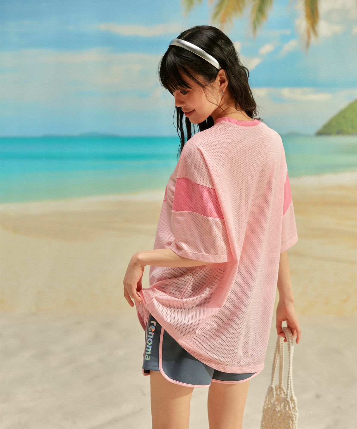 레노마수영복(RENOMASWIM) 여성 홀로그램 숏팬츠 다크그레이 RN-WS2E502-DG