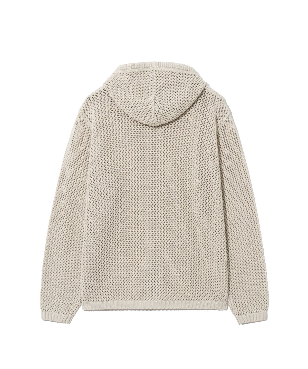 예일(YALE) MESHED HOODIE KNIT ZIP-UP GREEN BEIGE