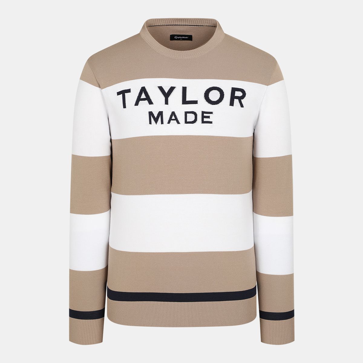 테일러메이드 어패럴(TAYLORMADE APPAREL) 남성 스트라이프 라운드 니트 TSN-11HG24-509