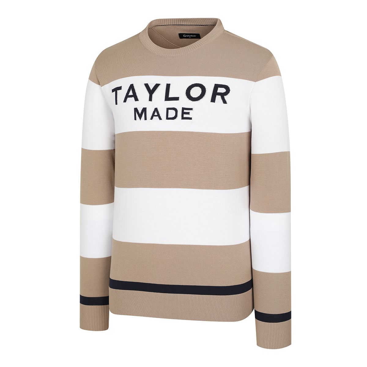 테일러메이드 어패럴(TAYLORMADE APPAREL) 남성 스트라이프 라운드 니트 TSN-11HG24-509