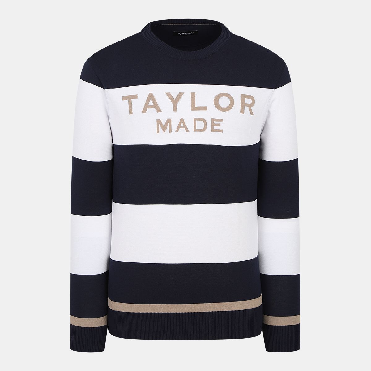 테일러메이드 어패럴(TAYLORMADE APPAREL) 남성 스트라이프 라운드 니트 TSN-11HG24-915