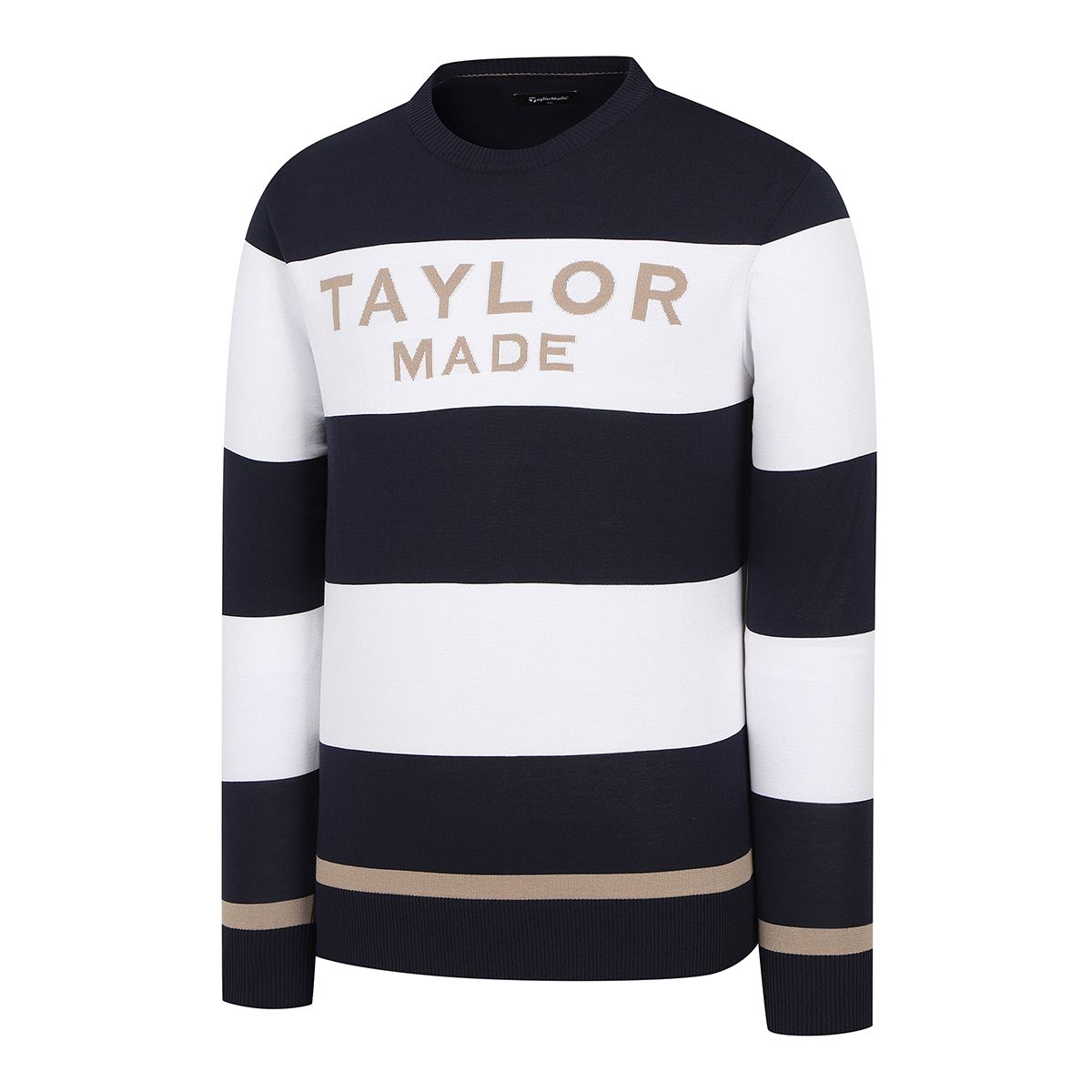 테일러메이드 어패럴(TAYLORMADE APPAREL) 남성 스트라이프 라운드 니트 TSN-11HG24-915