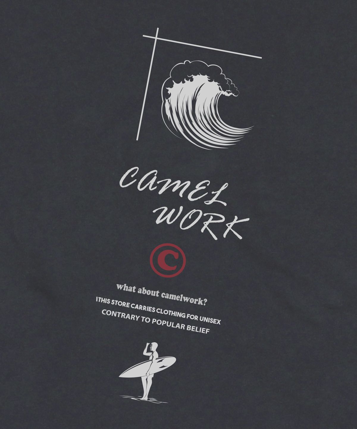 카멜워크(CAMEL WORK) 웨이크보드 반팔티셔츠(차콜)