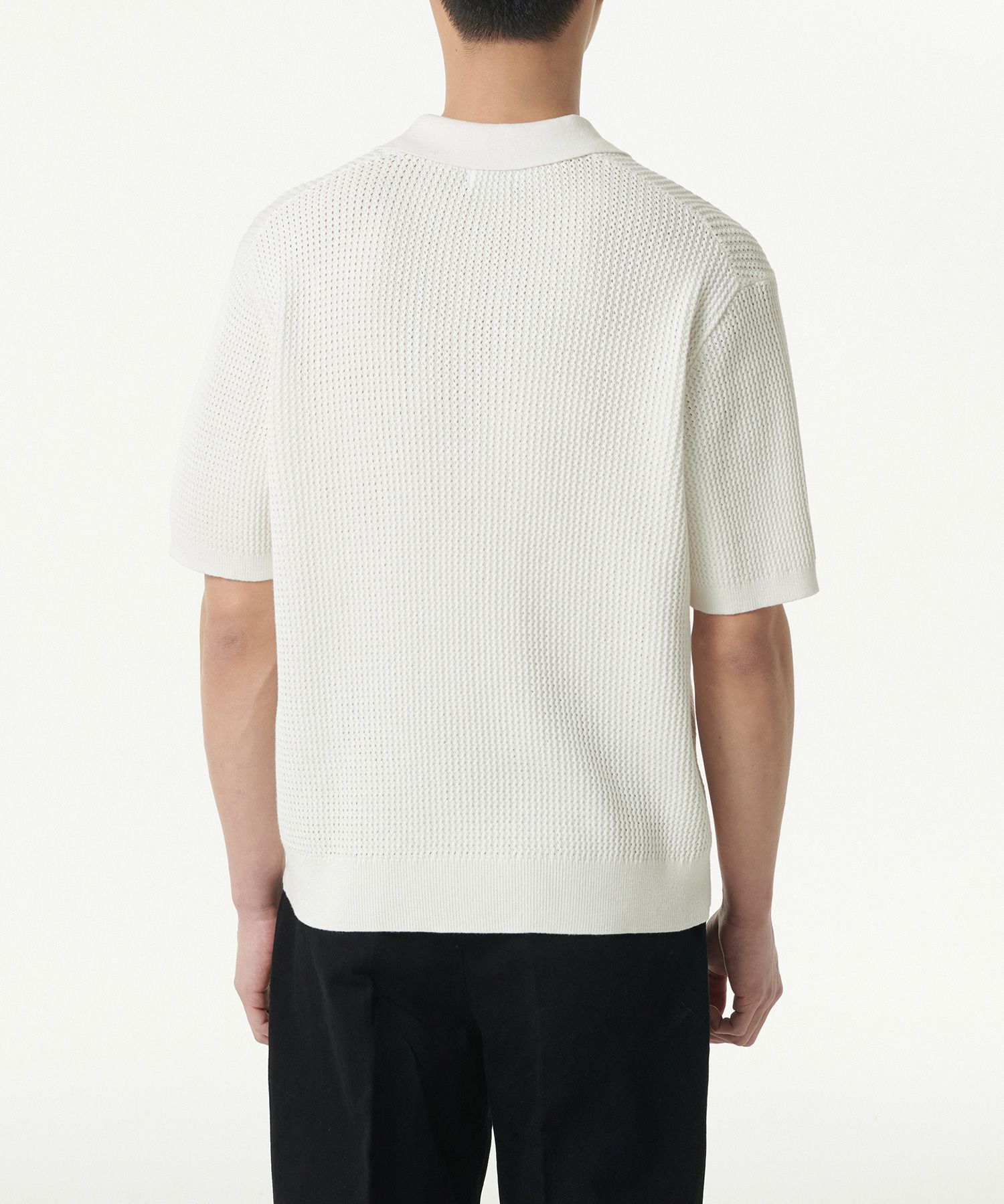 MUSINSA | MUSINSA STANDARD Crochet Knitted Polo Shirt [Ivory]